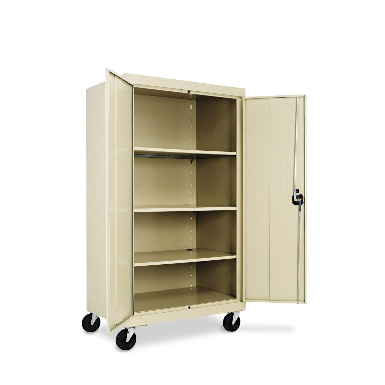 Alera® Assembled Mobile Storage Cabinet, With Adjustable Shelves 36w X 24d X 66h, Putty
