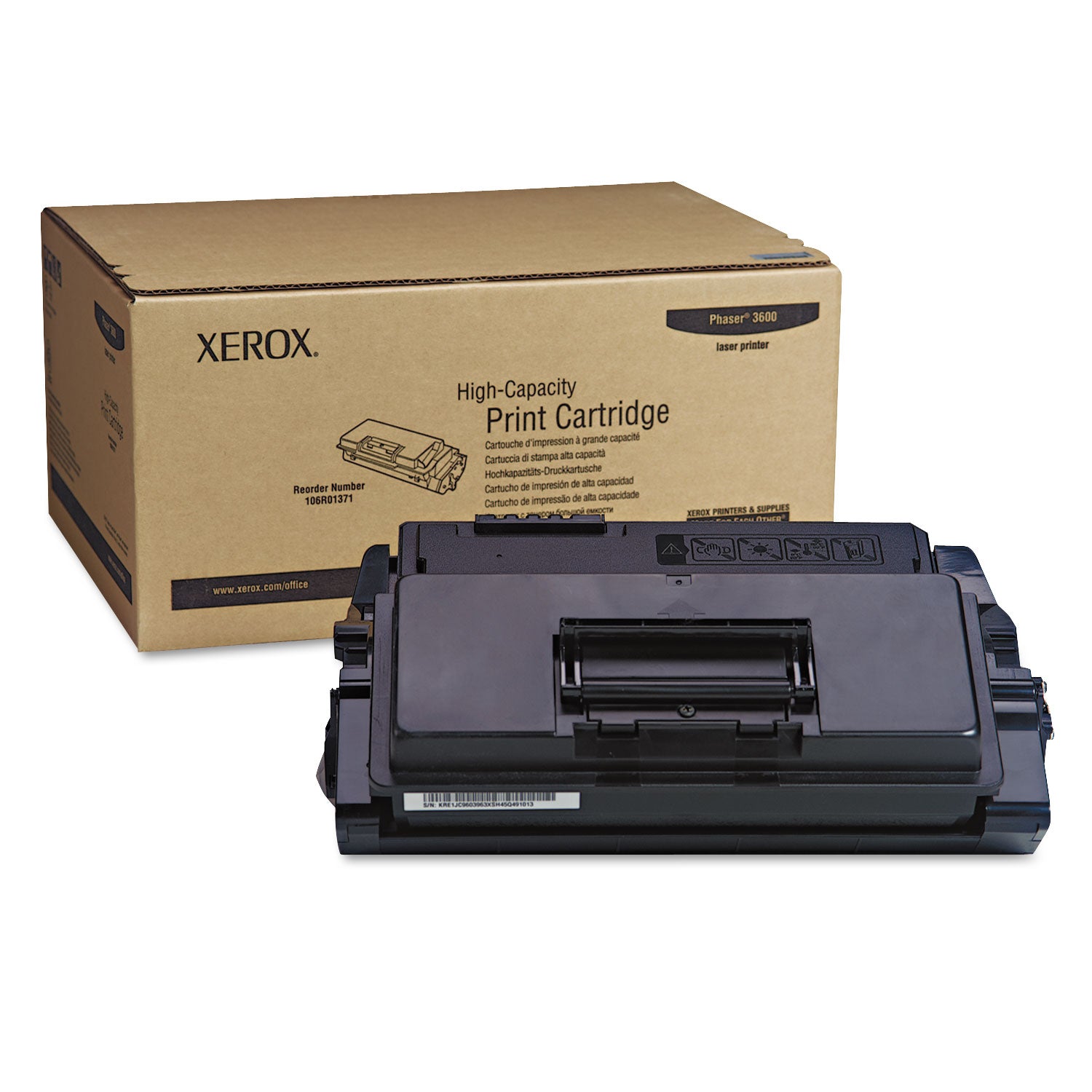Xerox® 106r01371 High-Yield Toner, 14,000 Page-Yield, Black