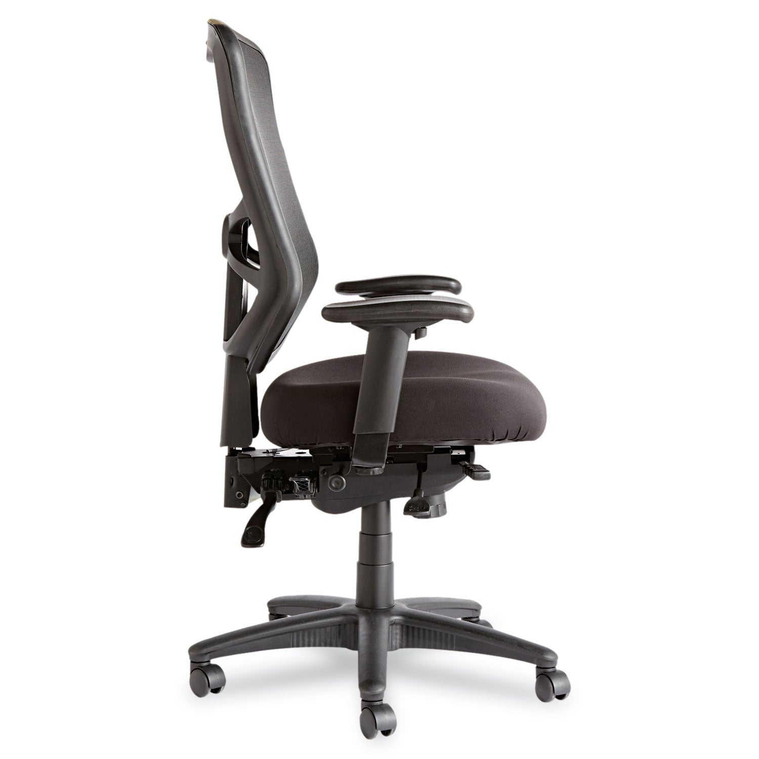 Alera® Alera Elusion Series Mesh High-Back Multifunction Chair, Supports Up To 275 Lb, 17.2" To 20.6" Seat Height, Black
