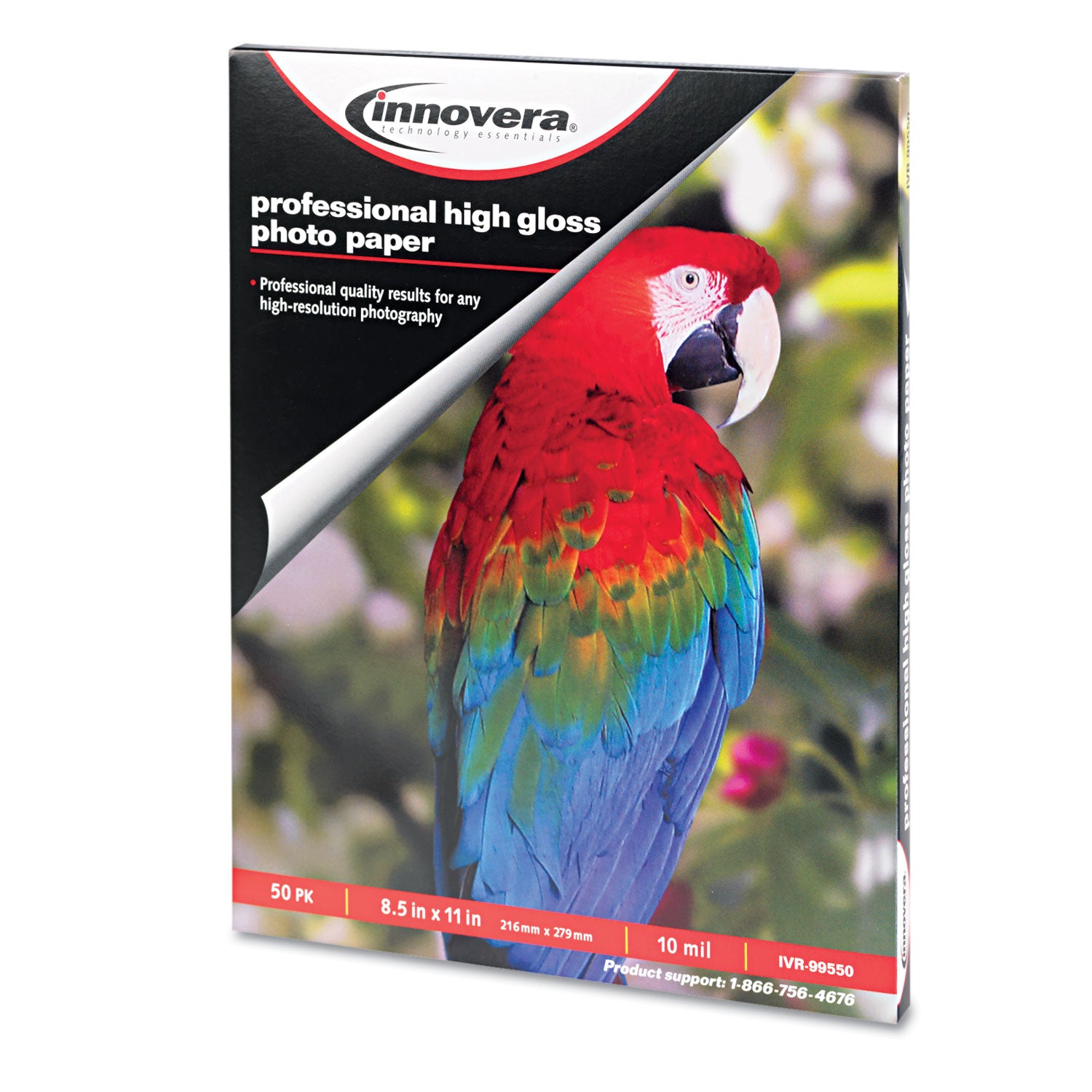Innovera® High-Gloss Photo Paper, 10 Mil, 8.5 X 11, High-Gloss White, 50/pack