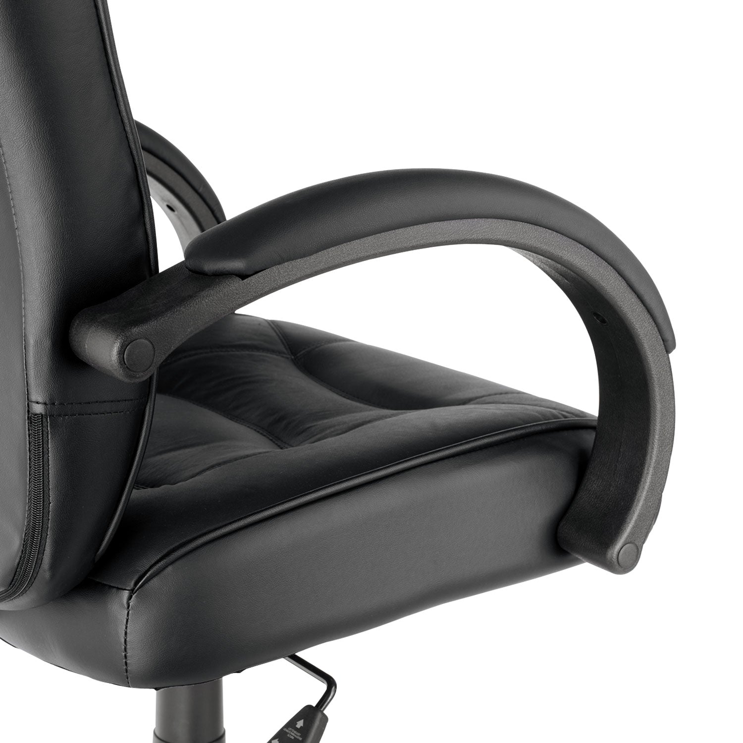 Alera® Alera Strada Series High-Back Swivel/tilt Top-Grain Leather Chair, Supports Up To 275 Lb, 17.91" To 21.85" Seat Height, Black