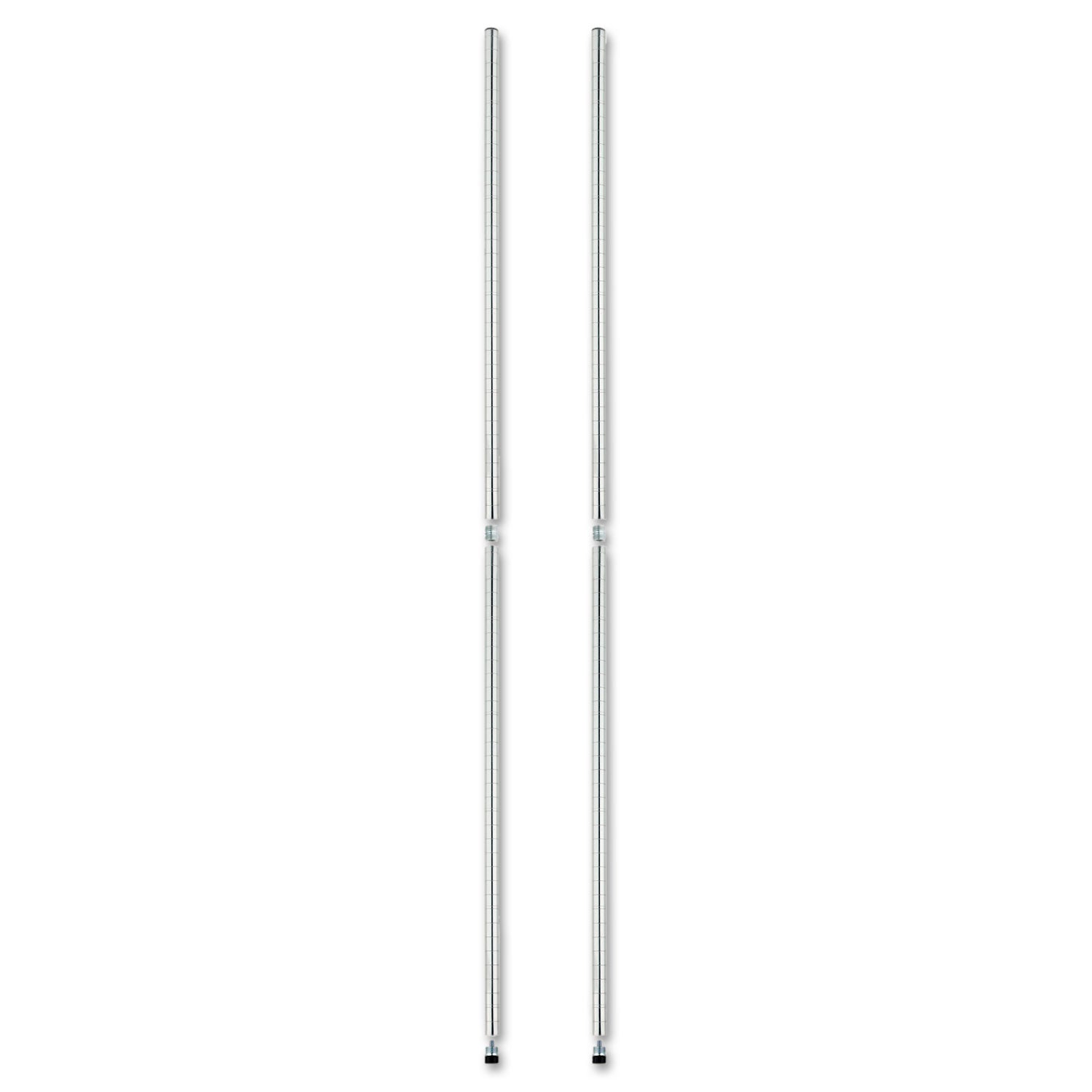 Alera® Stackable Posts For Wire Shelving, 36" High, Silver, 4/pack