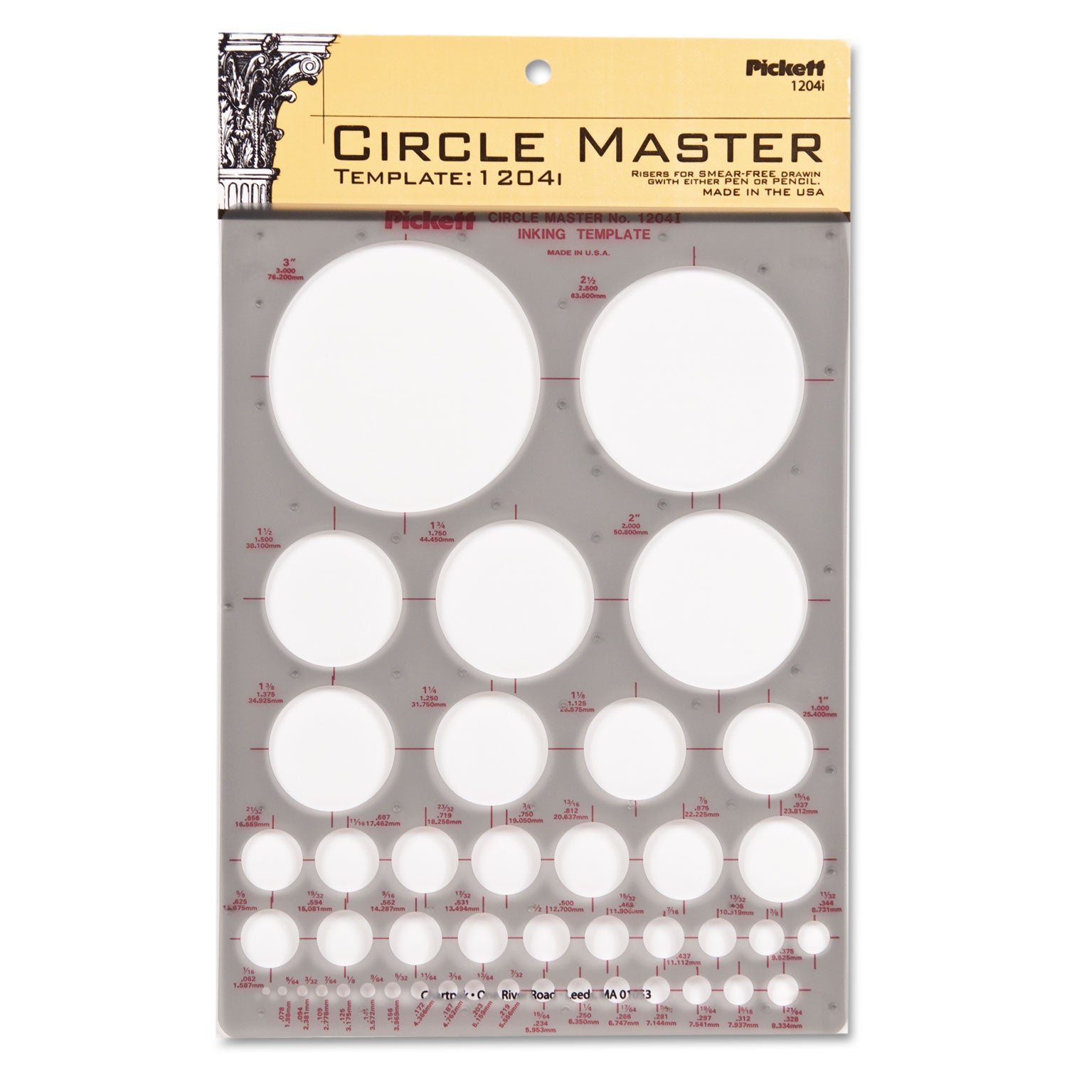 Chartpak® Templates, Circles, 7 X 10, Smoke