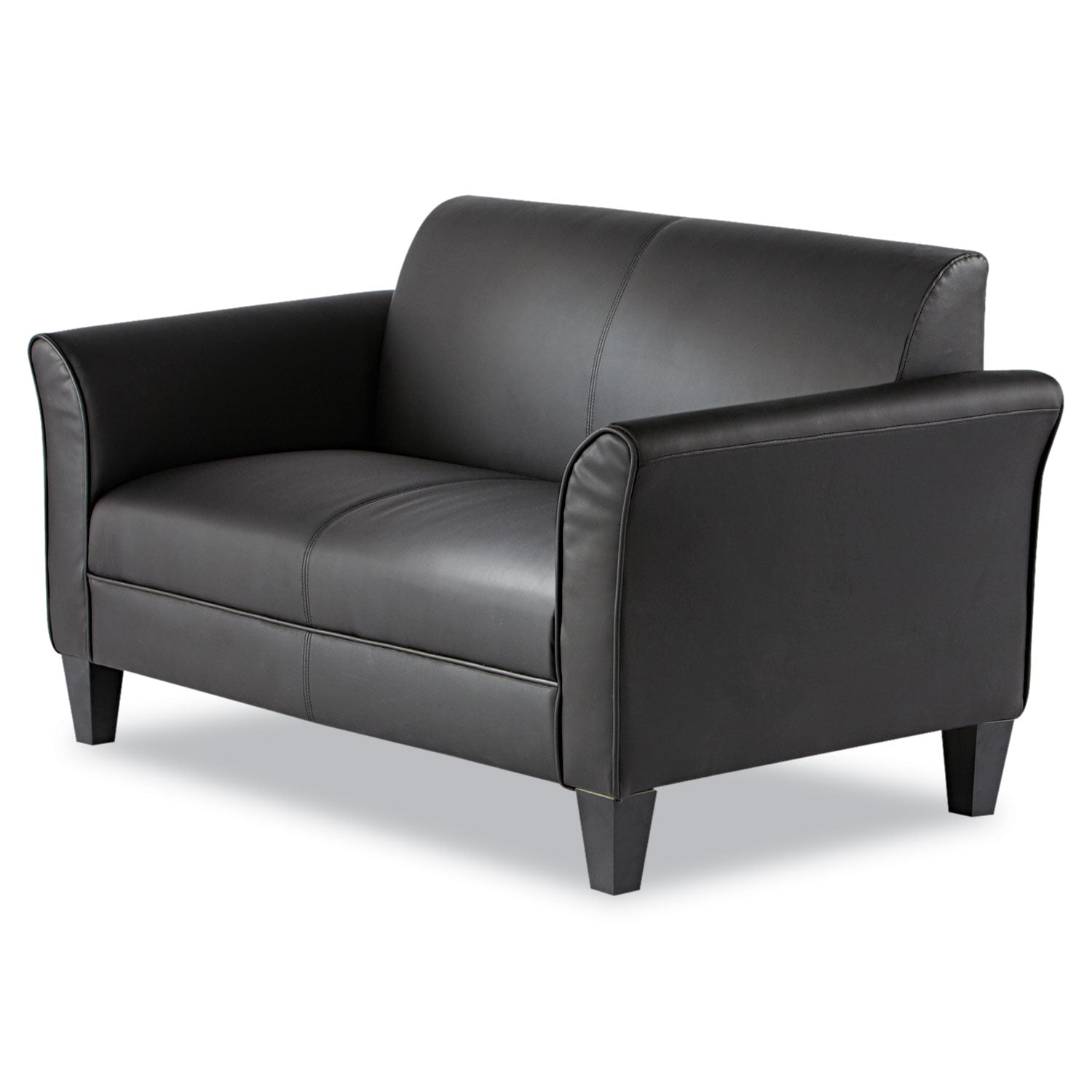 Alera® Alera Reception Lounge Sofa Series, Two-Cushion Loveseat, 55.5" x 31.5" x 33.07", Black