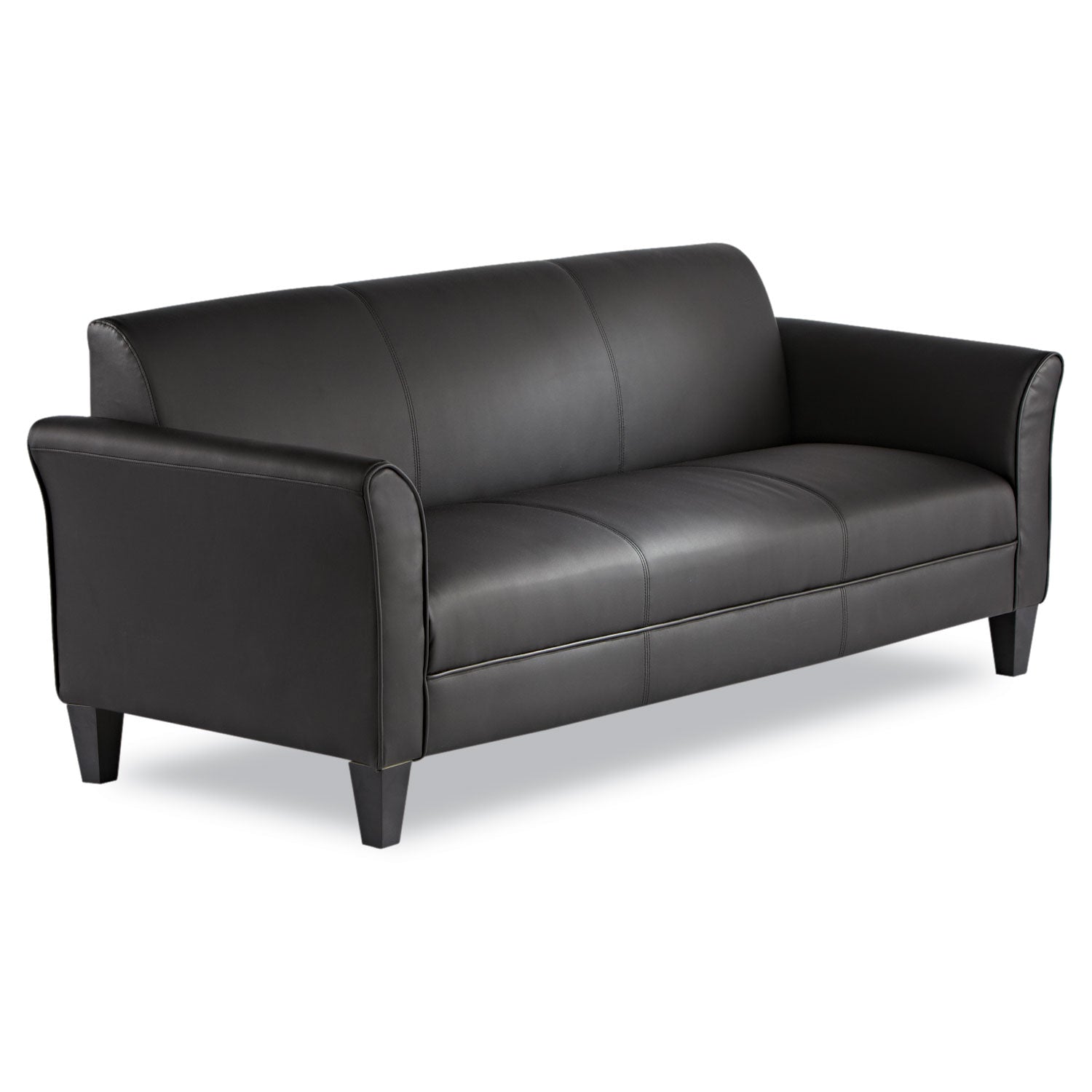Alera® Alera Reception Lounge Sofa Series, Three-Cushion Sofa, 77" x 31.5" x 32", Black