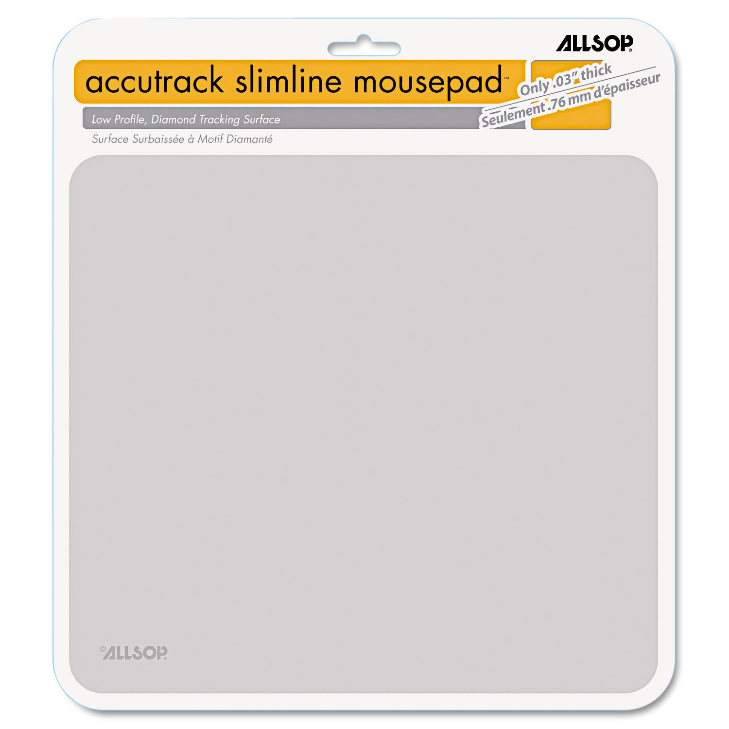 Accutrack Slimline Mouse Pad, 8.75 x 8, Silver
