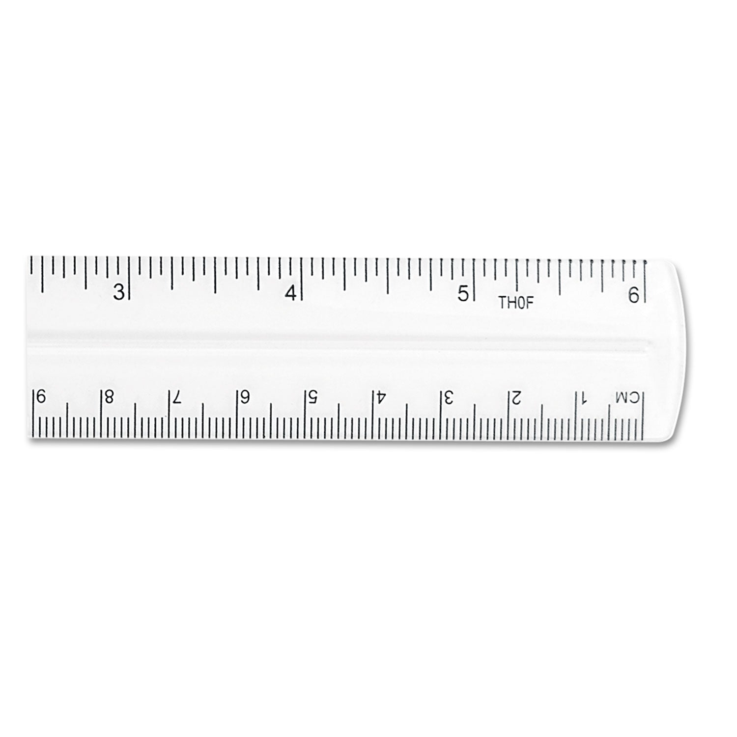 Westcott® Transparent Shatter-Resistant Plastic Ruler, Standard/metric, 6" Long, Clear
