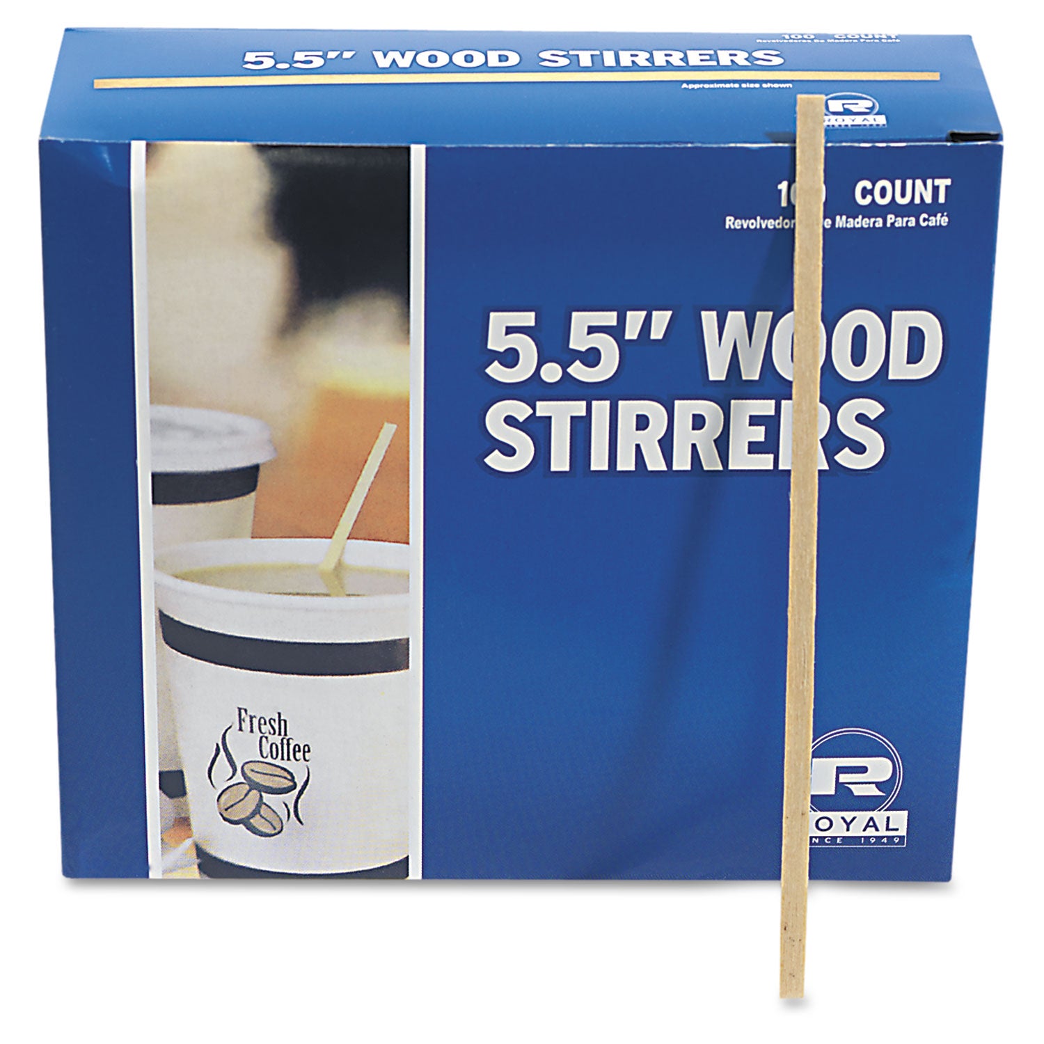 AmerCareRoyal® Wood Coffee Stirrers, 5.5", 10,000/carton