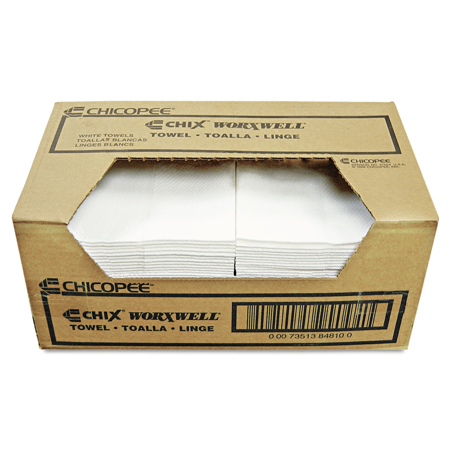 Chicopee® Durawipe Shop Towels, 13 X 15, Z Fold, White, 100/carton