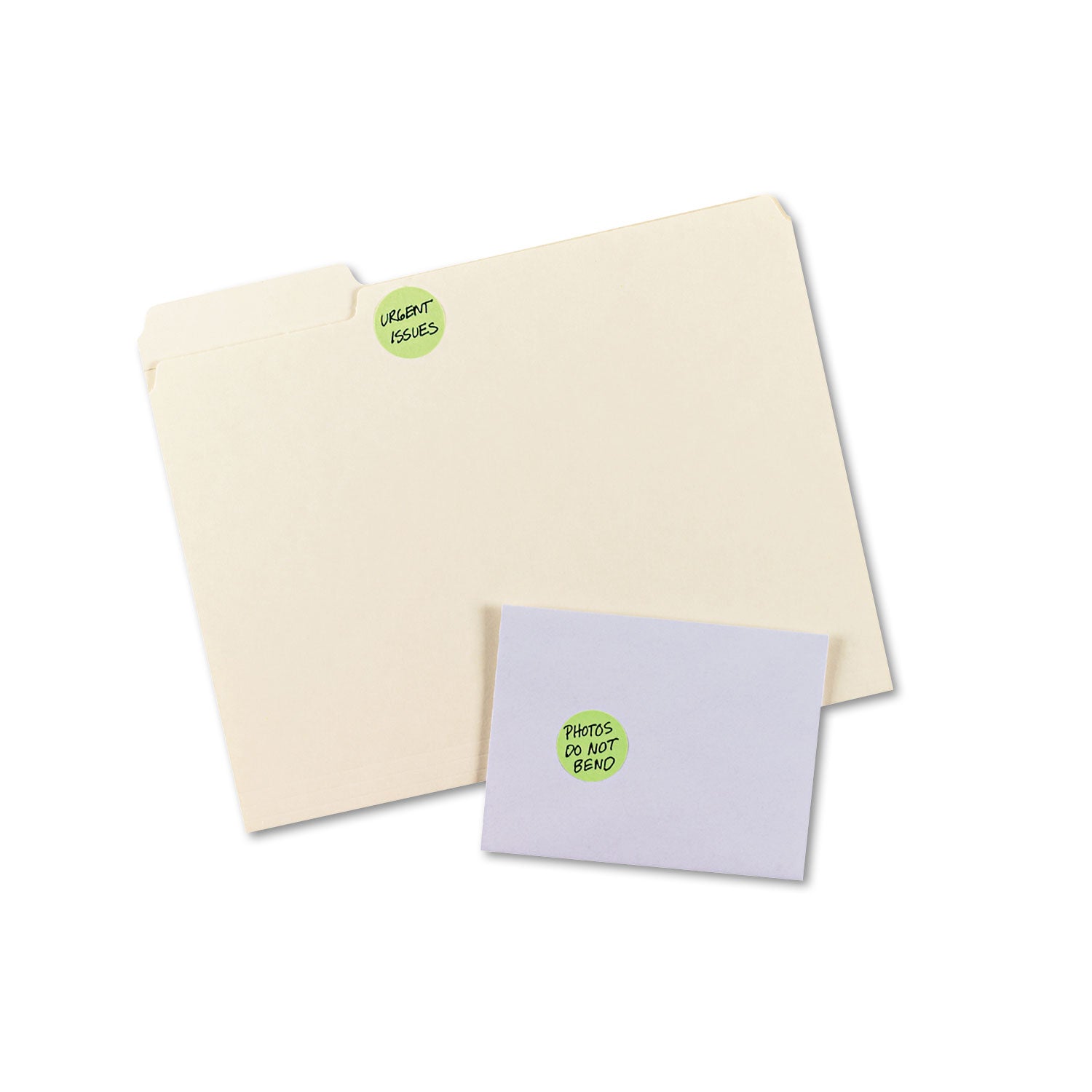 Avery® Printable Self-Adhesive Removable Color-Coding Labels, 1.25" dia, Neon Green, 8/Sheet, 50 Sheets/Pack, (5498)