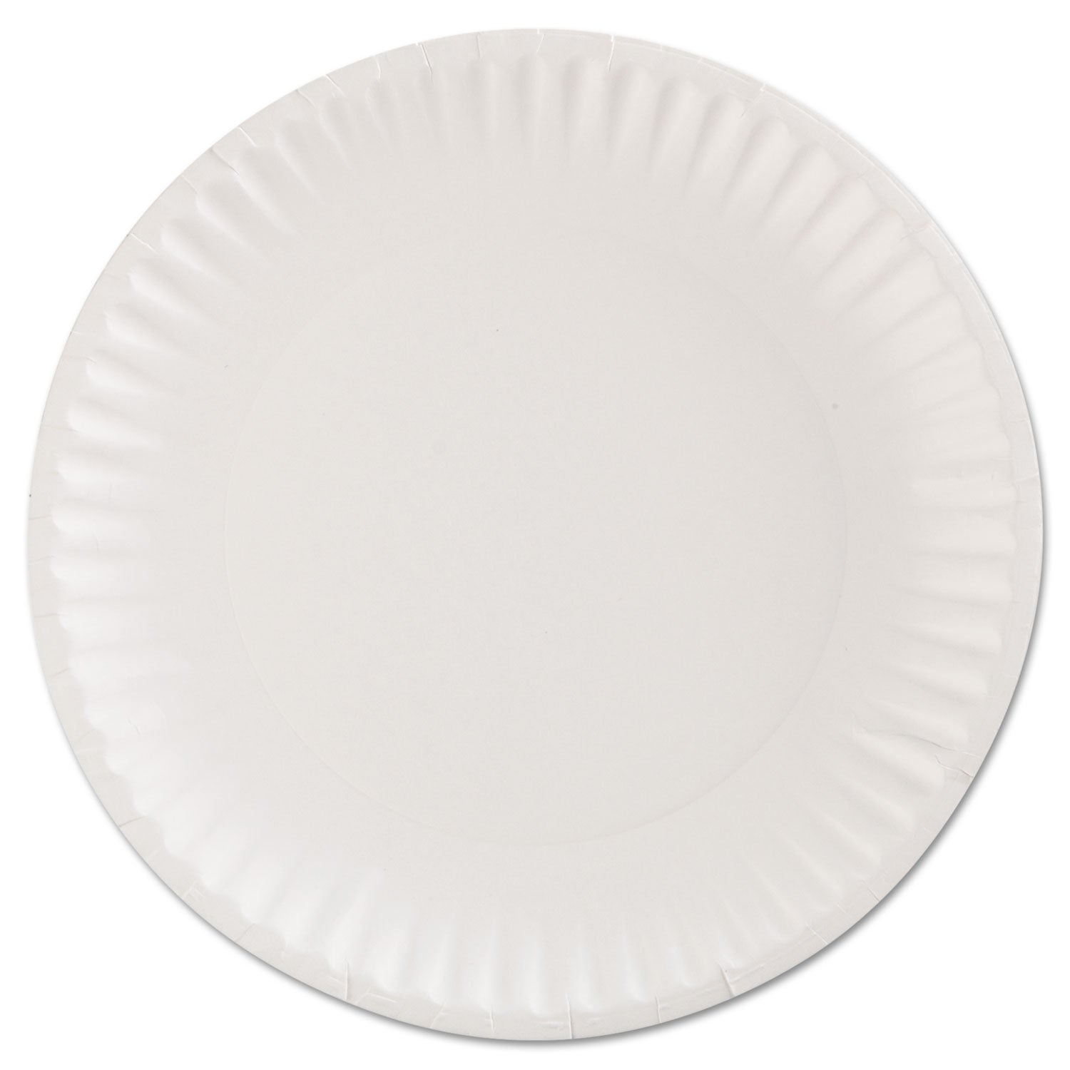 AJM Packaging Corporation Gold Label Coated Paper Plates, 9" Dia, White, 100/pack, 10 Packs/carton
