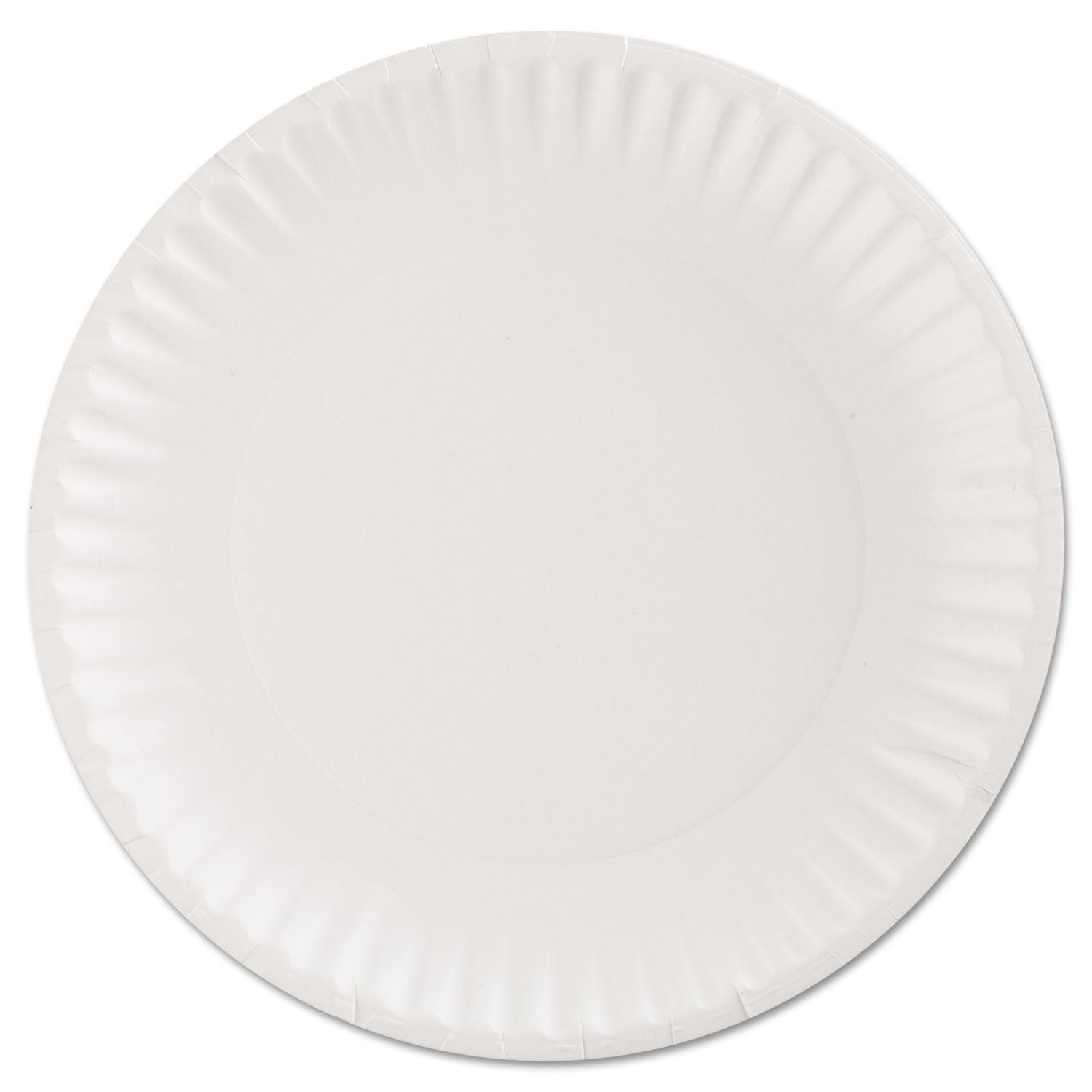 AJM Packaging Corporation Paper Plates, 9" Dia, White, 100/pack