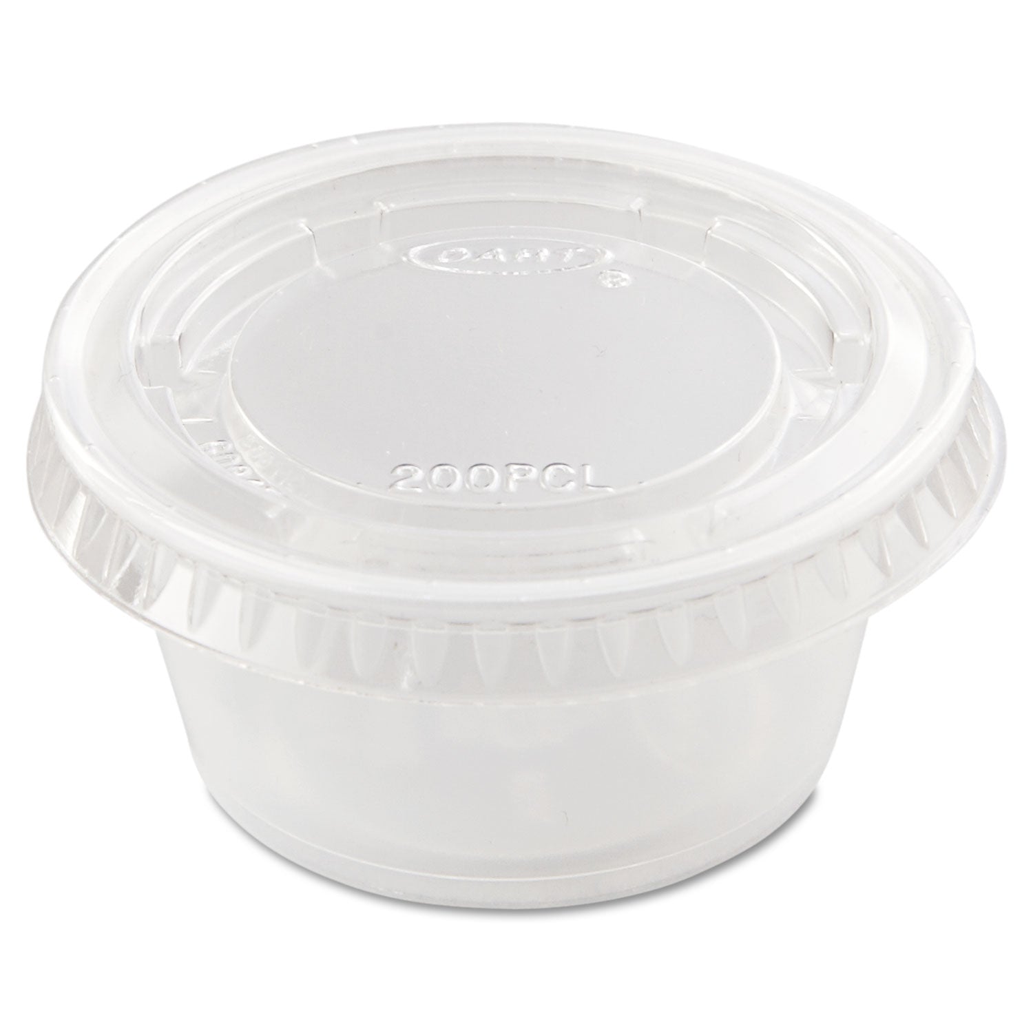 Dart® Portion/Souffle Cup Lids, Fits 1.5 oz to 2.5 oz Portion Cups, Plastic, Clear, 2,500/Carton