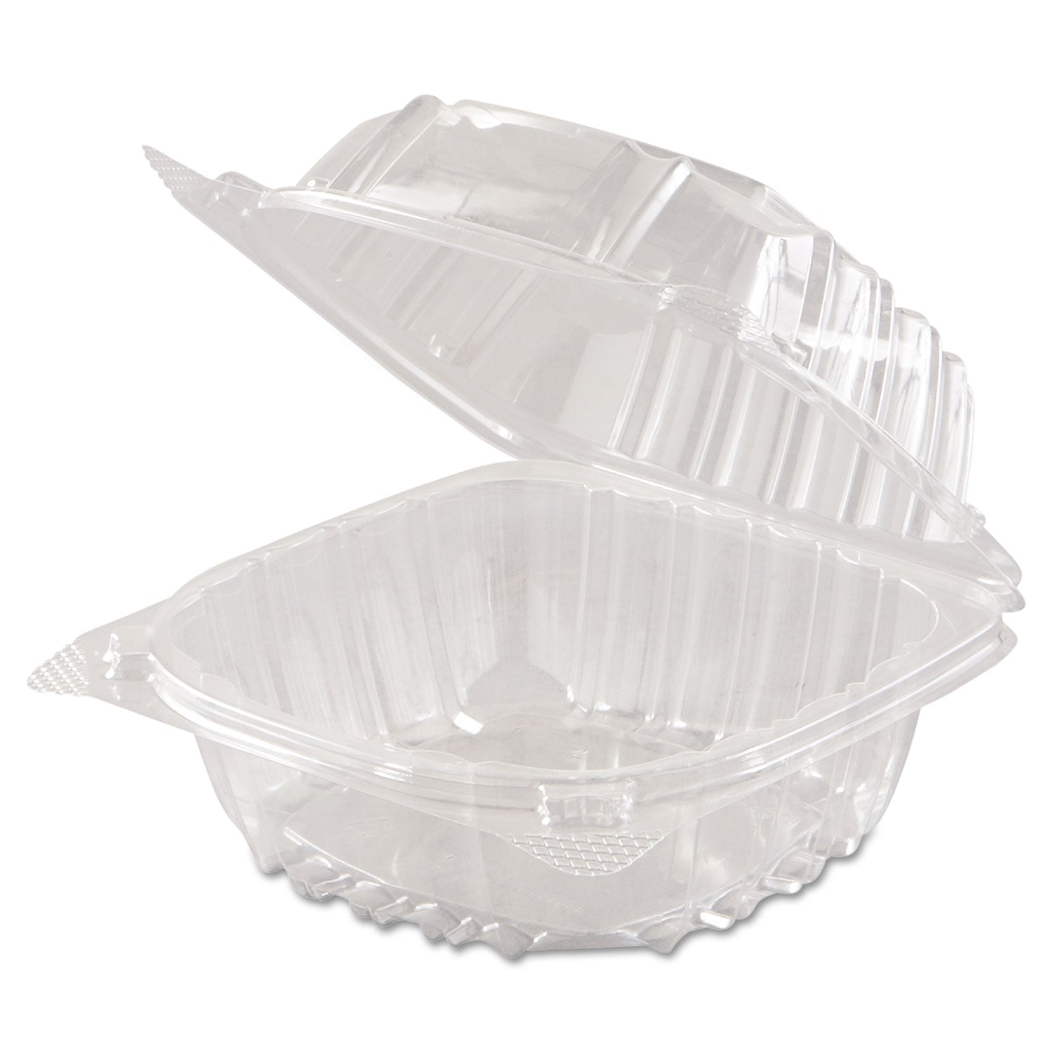 Dart® ClearSeal Hinged-Lid Plastic Containers, 5.8 x 6 x 3, Clear, Plastic, 125/Pack, 4 Packs/Carton