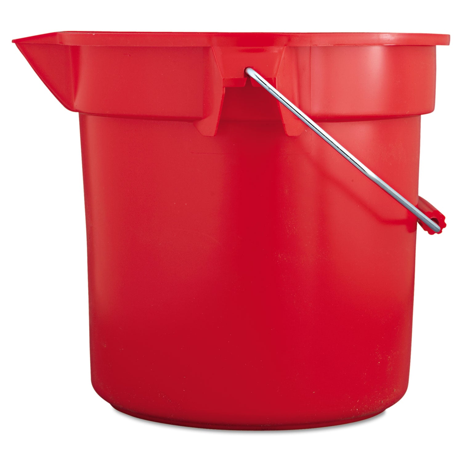 Rubbermaid® Commercial BRUTE Round Utility Pail, 14 qt, Plastic, Red, 12" dia