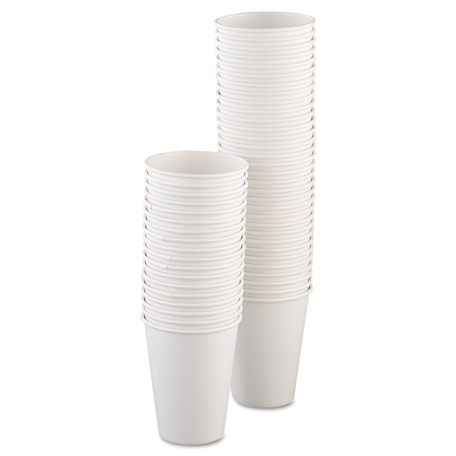 SOLO® Single-Sided Poly Paper Hot Cups, 12 Oz, White, 50/bag, 20 Bags/carton
