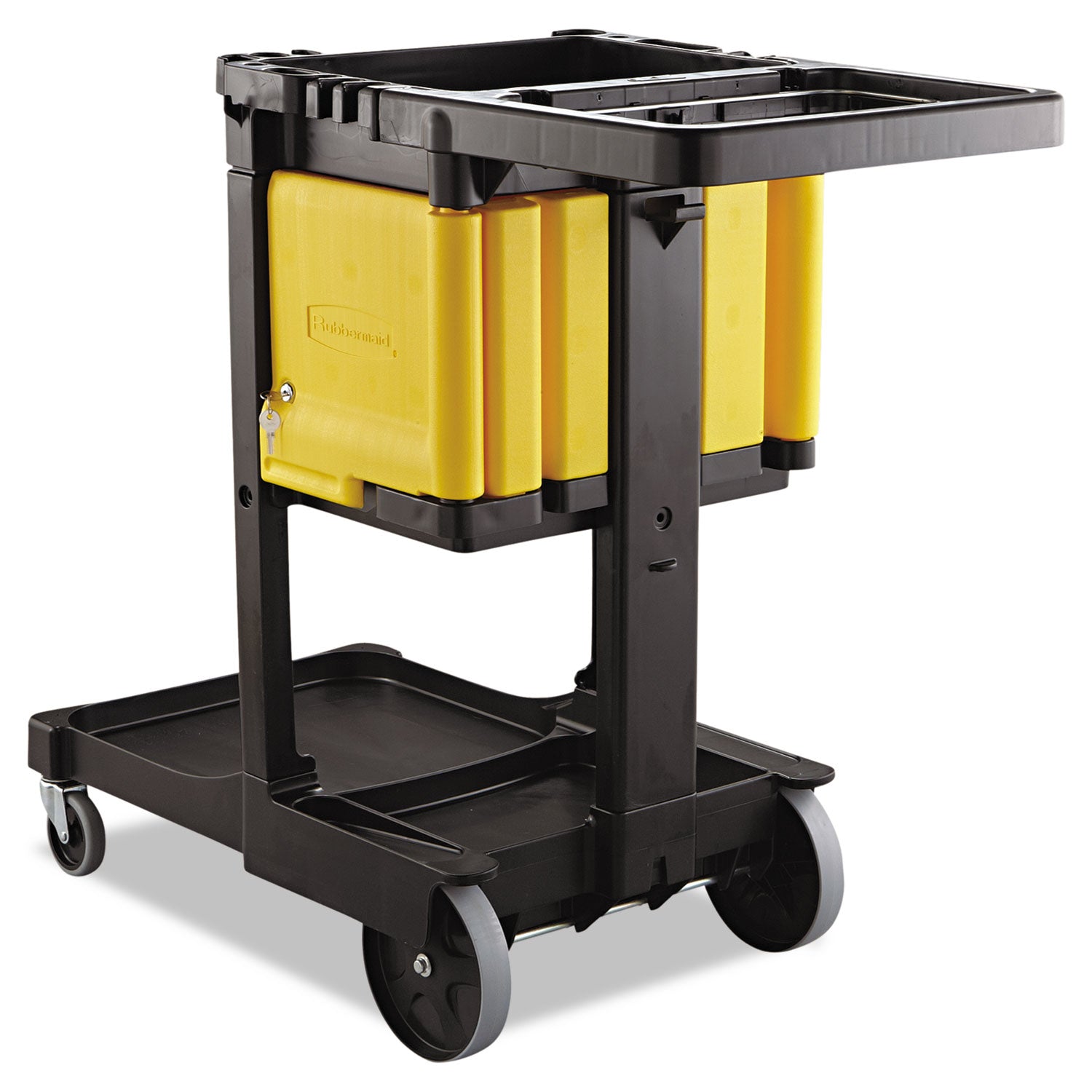 Rubbermaid® Commercial Locking Cabinet, For Rubbermaid Commercial Cleaning Carts, Yellow