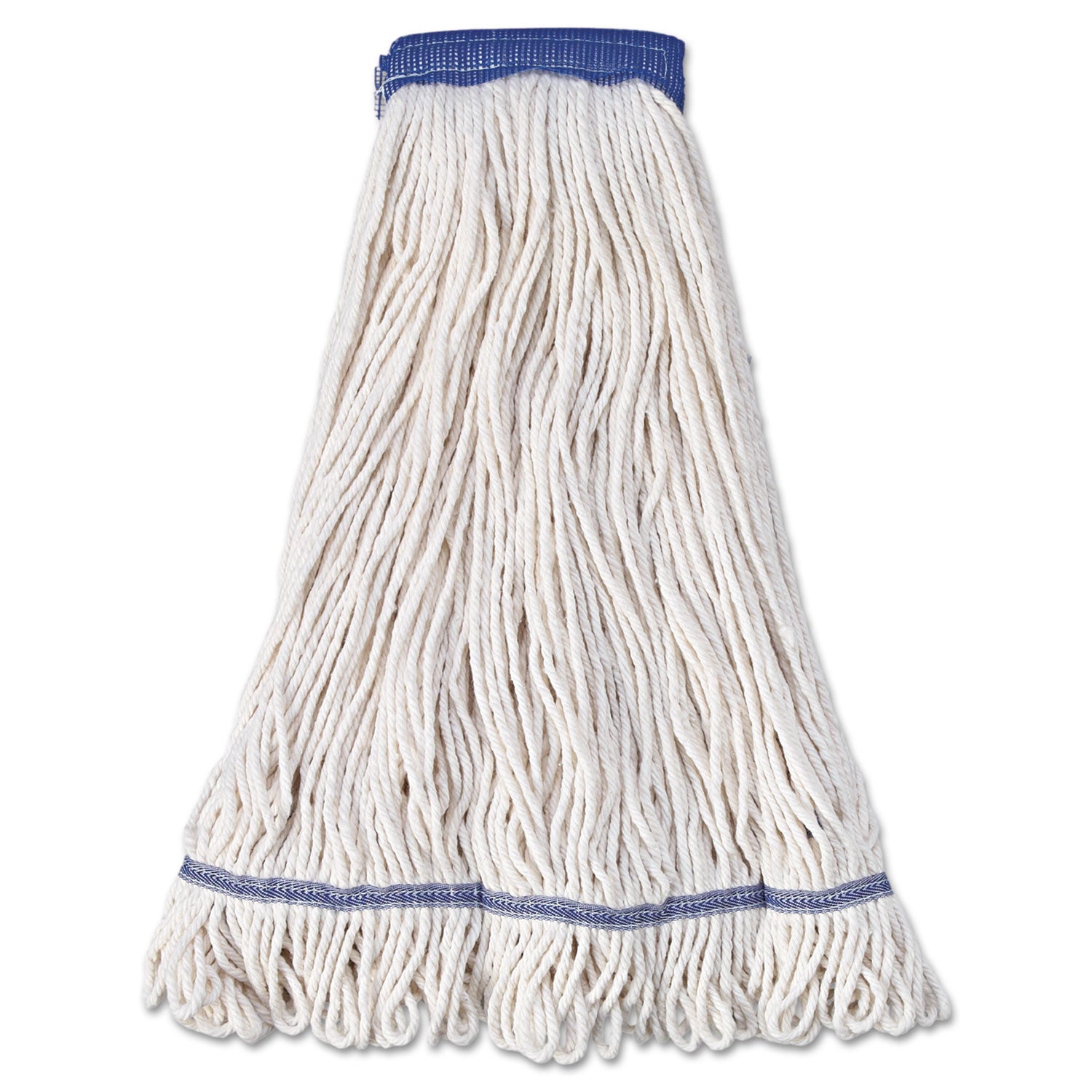 Super Loop Wet Mop Head, Cotton/Synthetic Fiber, 5" Headband, X-Large Size, White, 12/Carton