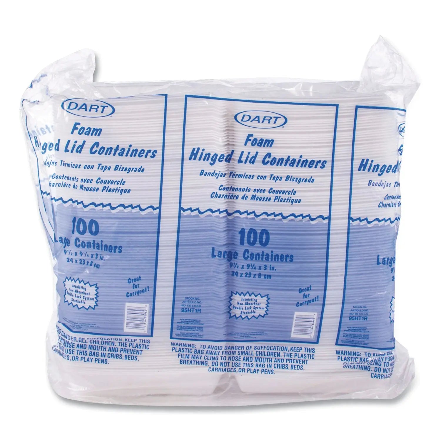 Foam Hinged Lid Containers, 9.25 x 9.5 x 3, 200/Carton Dart® Flipcost