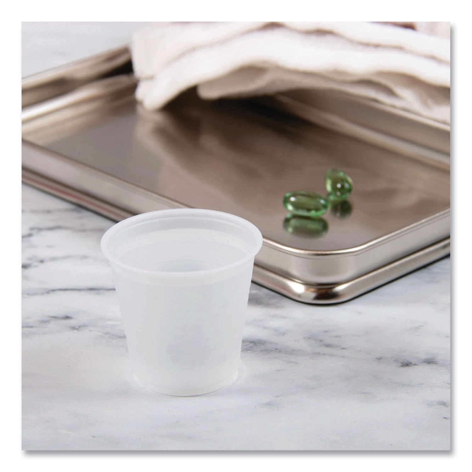 Dart® High-Impact Polystyrene Cold Cups, 3.5 oz, Plastic, Translucent, 100/Sleeve, 25 Sleeves/Carton