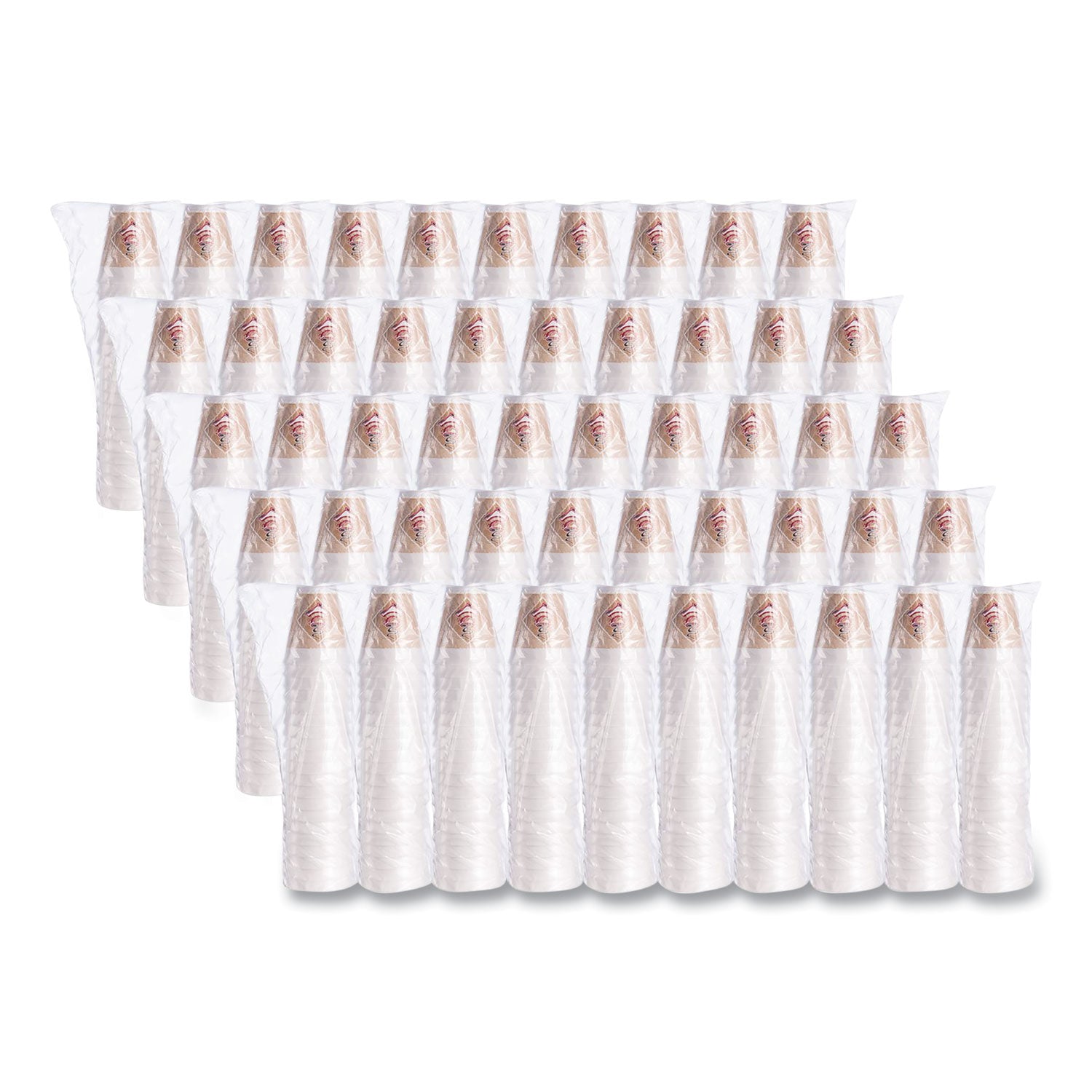 Dart® Cafe G Foam Hot/cold Cups, 12 Oz, Brown/red/white, 1,000/carton