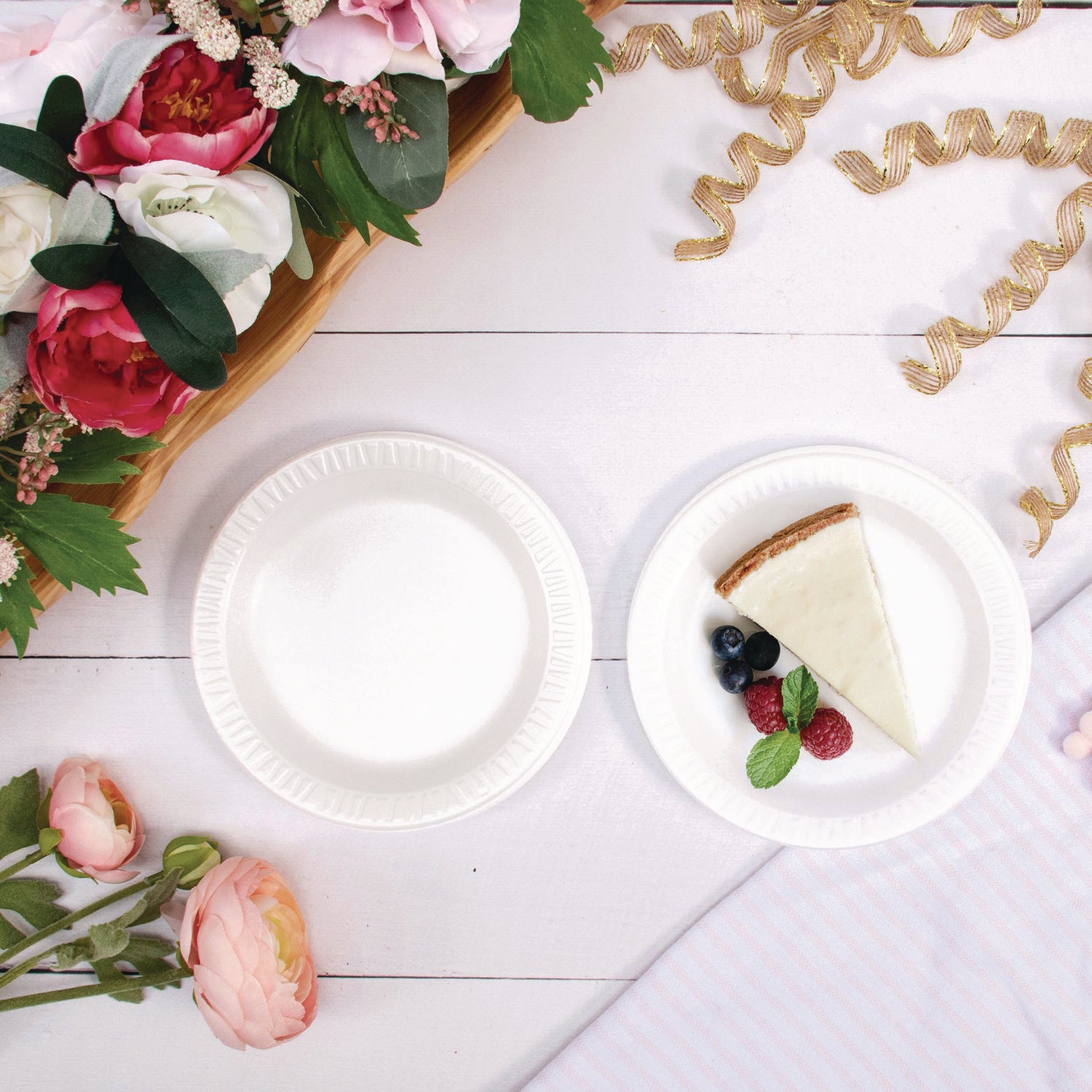 Dart® Mediumweight Foam Dinnerware, Plate, 6" dia, White, 125/Pack