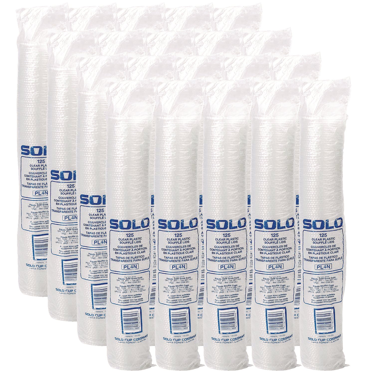 Dart® Portion/Souffle Cup Lids, Fits 3.25 oz to 9 oz Portion Cups, Plastic, Clear, 125/Pack, 20 Packs/Carton