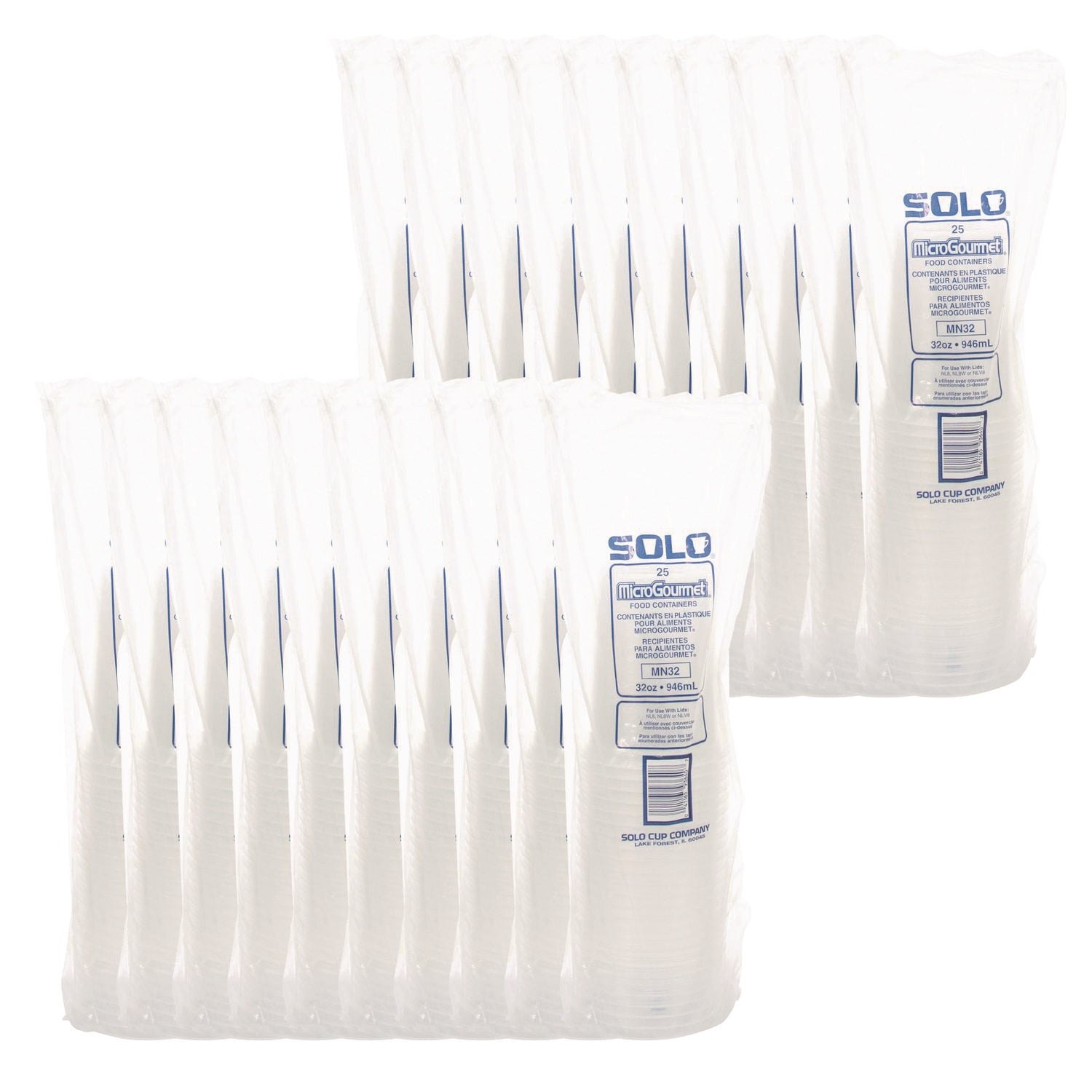 Dart® Microgourmet Plastic Deli Container, 32 oz, 4.7" Diameter x 5.7" h, Clear, 500/Carton