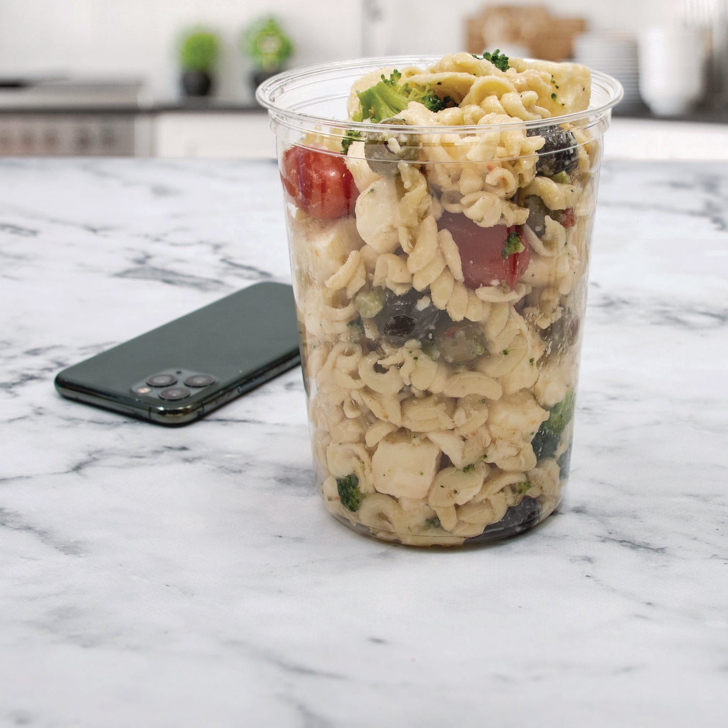 Dart® Microgourmet Plastic Deli Container, 32 oz, 4.7" Diameter x 5.7" h, Clear, 500/Carton