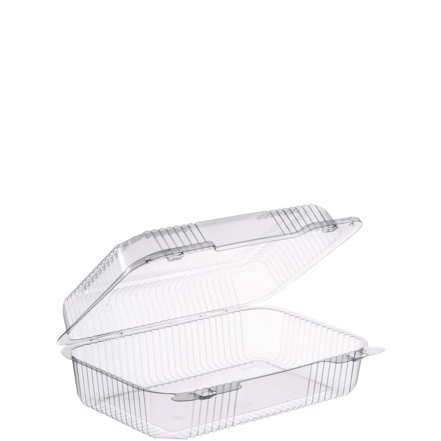 Dart® StayLock Clear Hinged Lid Containers, Oblong, 6.81 x 9.4 x 3.1, Plastic, 125/Bag, 2/Carton