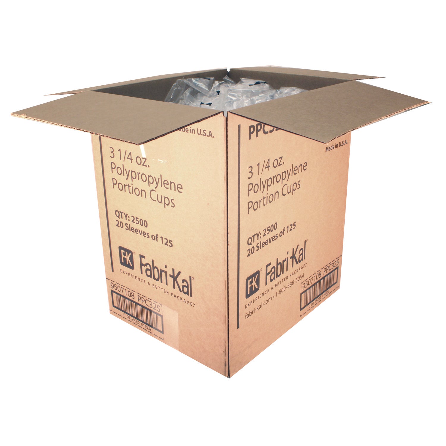 Fabri-Kal® Portion Cups, 3.25 oz, Plastic, Clear, 2,500/Carton