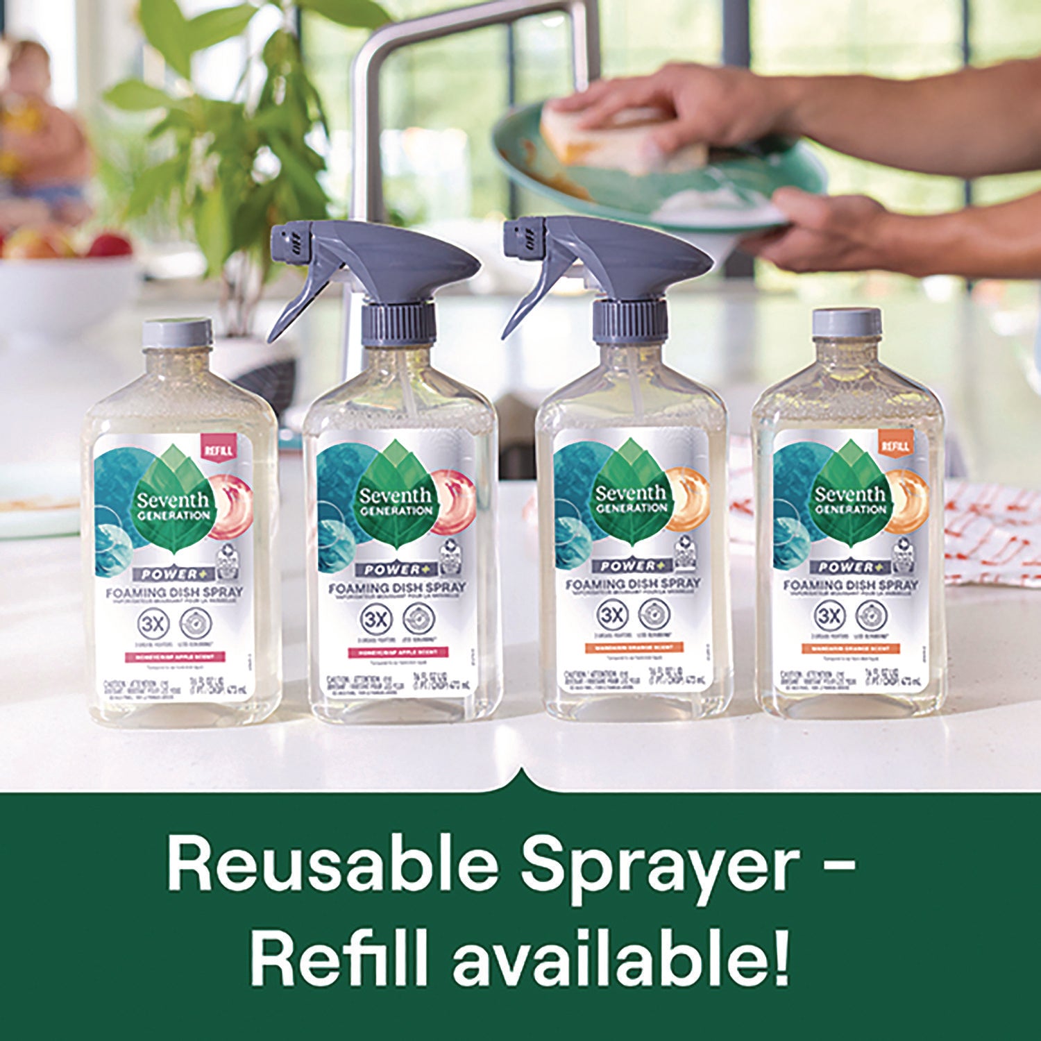 Seventh Generation® Foaming Dish Spray, Mandarin Orange Scent, 16 oz Bottle