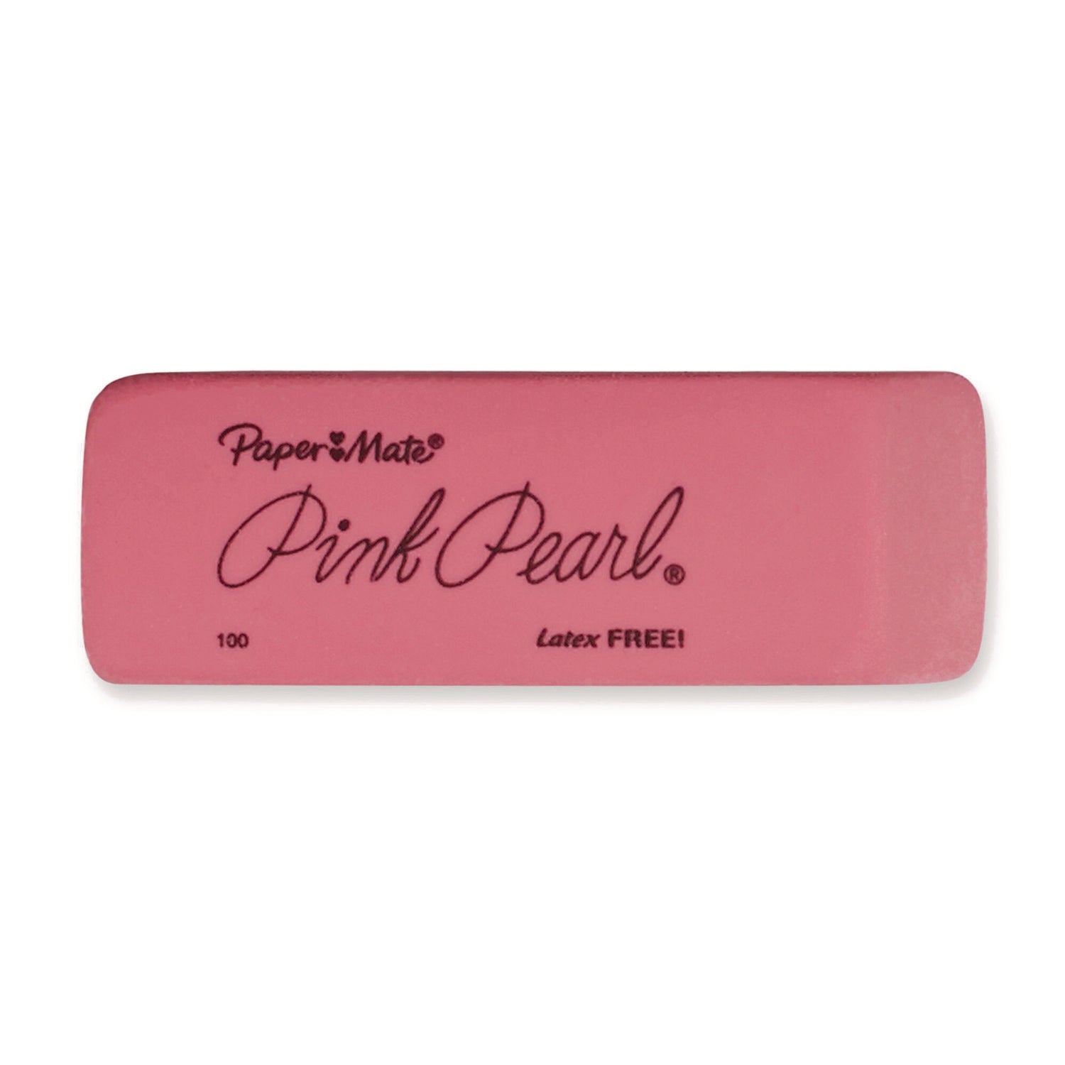 Paper Mate® Pink Pearl Eraser, For Pencil Marks, Rectangular Block, Medium, Pink, 24/box