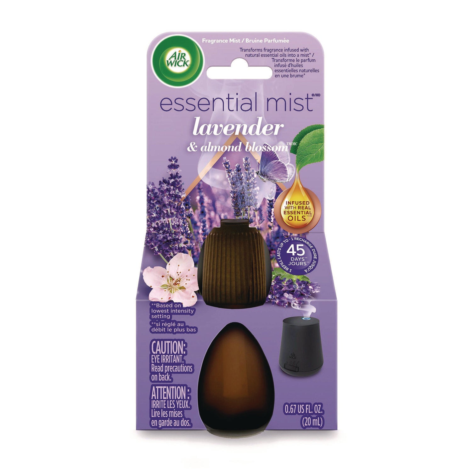 Essential Mist Refill, Lavender and Almond Blossom, 0.67 oz Bottle