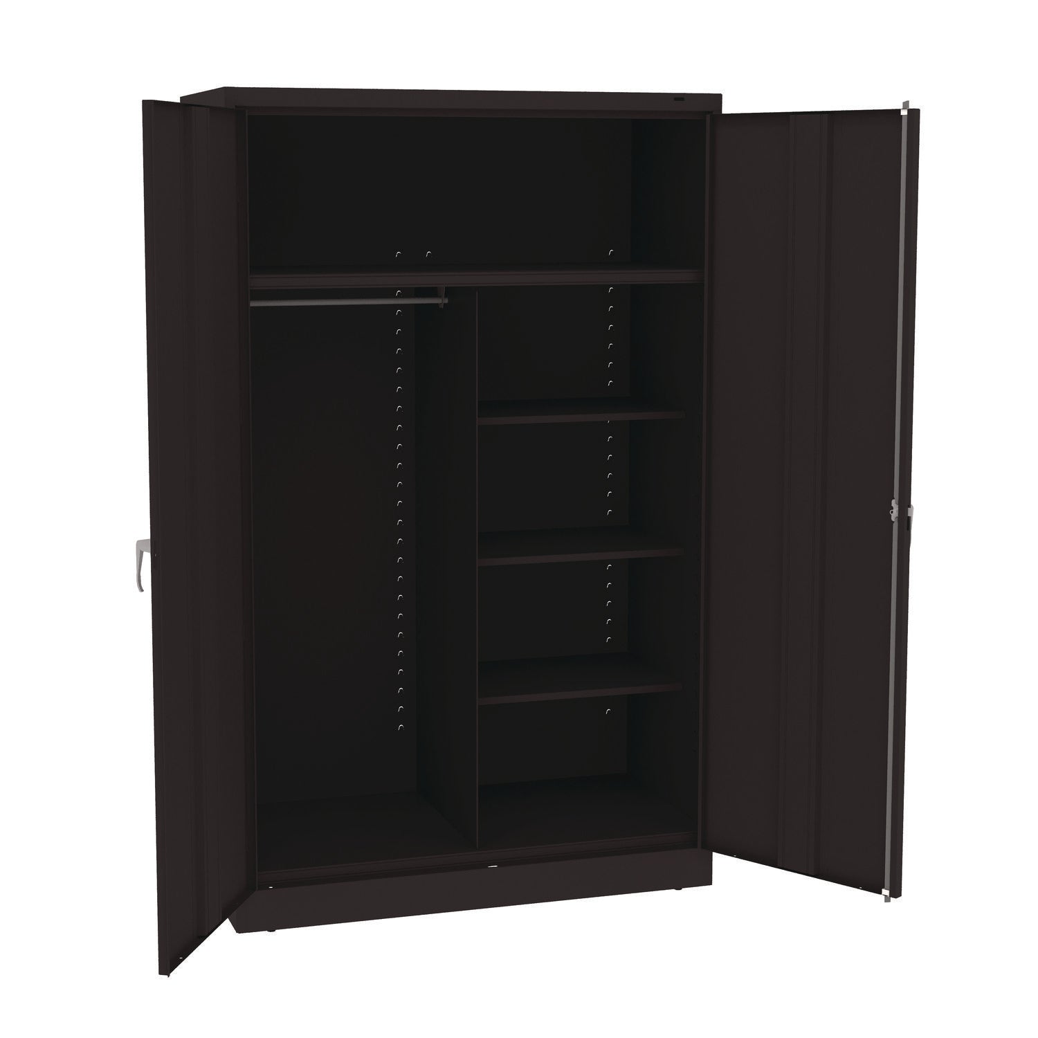 Tennsco Jumbo Combination Steel Storage Cabinet, 48w X 24d X 78h, Black