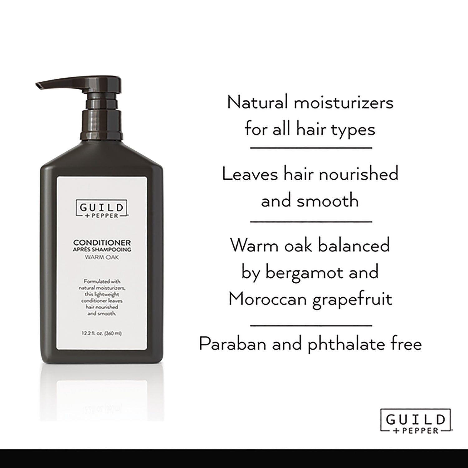 Guild+Pepper® Conditioner, Warm Oak Scent, 12.2 oz, 12/Carton