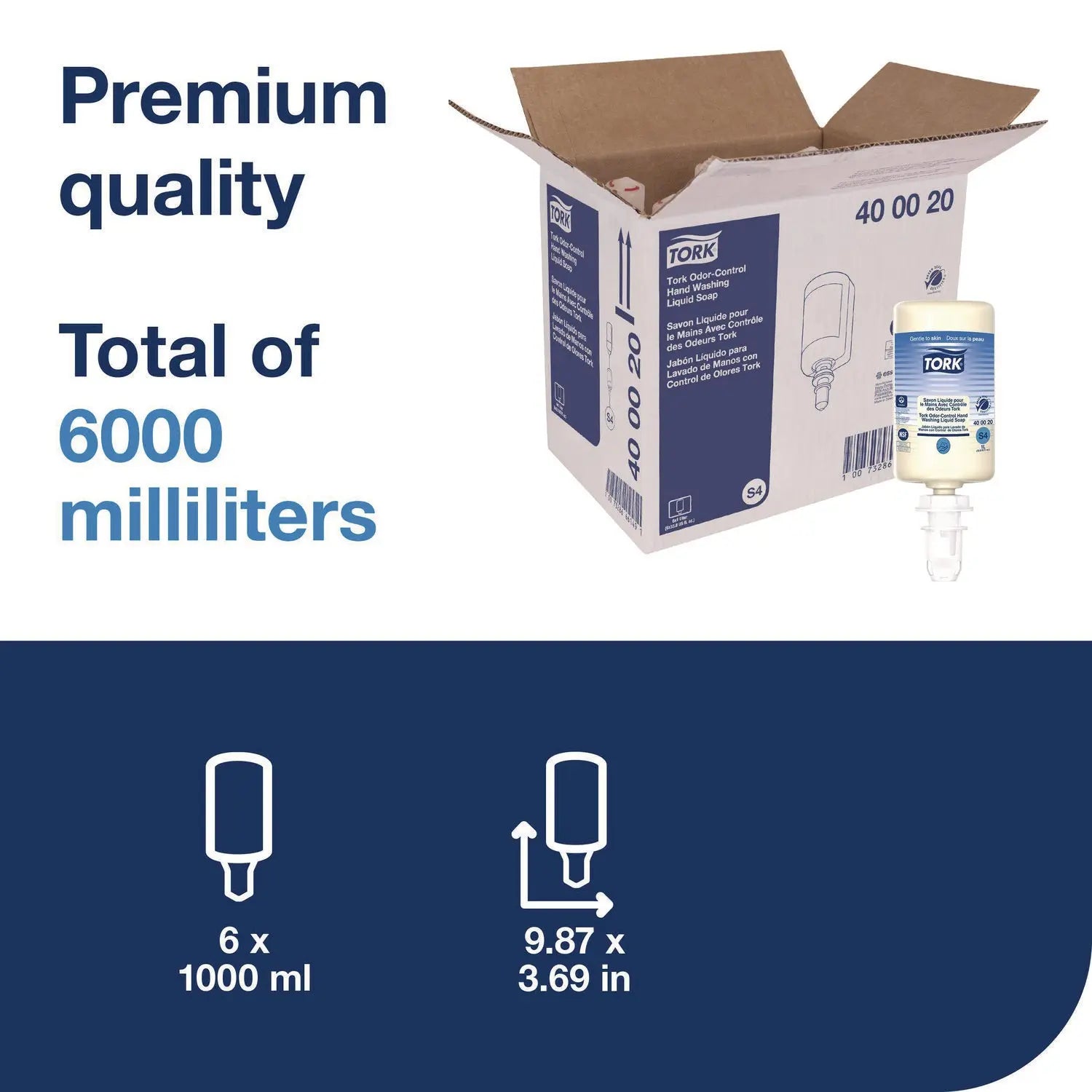 Odor-Control Hand Soap Liquid S4 Refill, Perfume-Free, 1 L, 6/Carton Tork® Flipcost