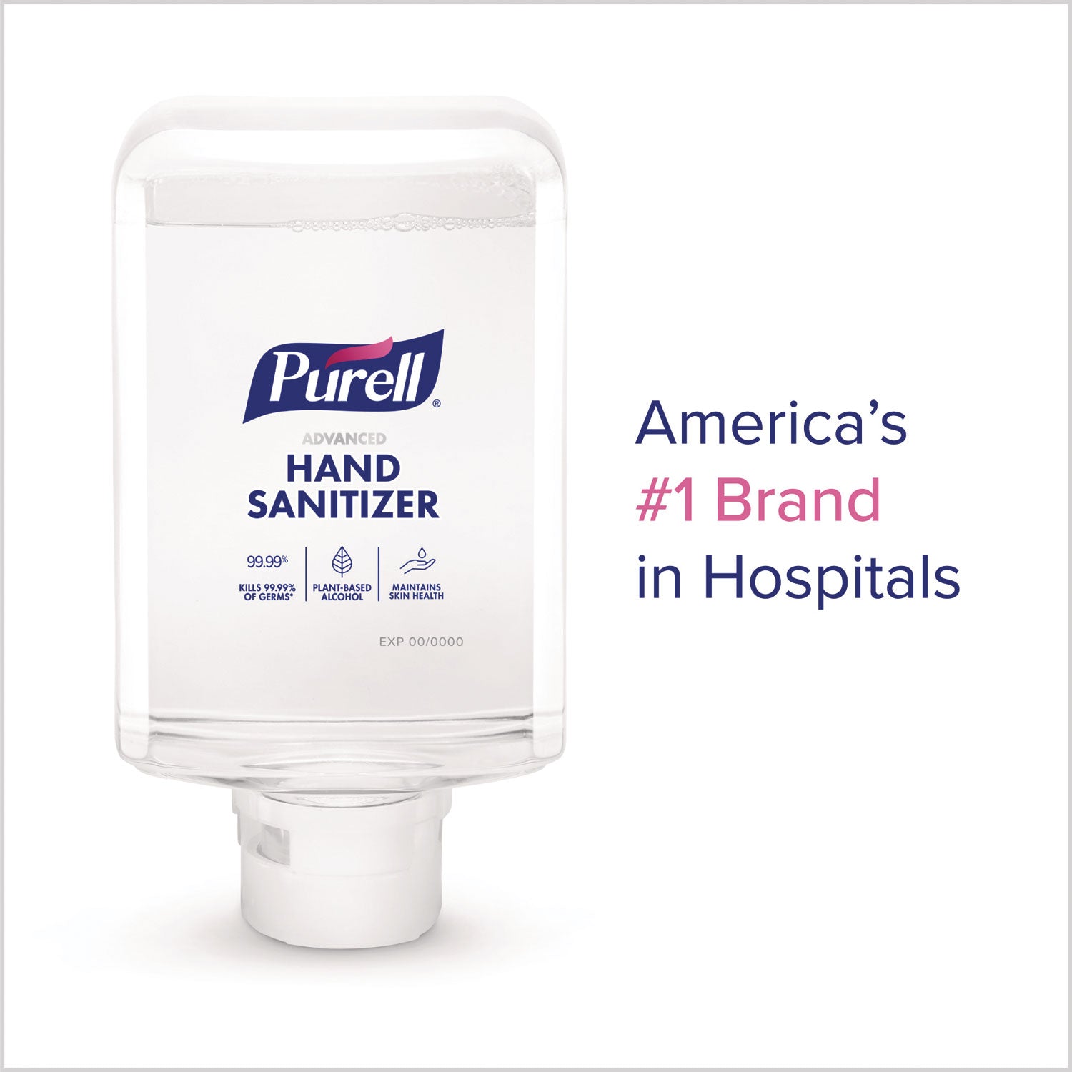 PURELL® Advanced Hand Sanitizer Fragrance Free Foam, For ES10 Automatic Dispensers, 1,200 mL Refill, Fragrance Free, 2/Carton