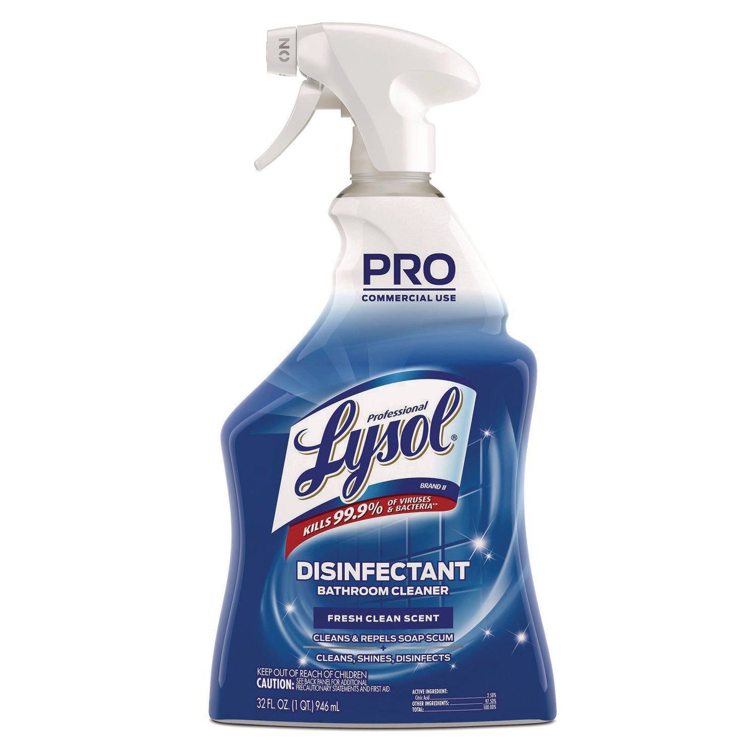 Professional LYSOL® Brand Disinfectant Bathroom Cleaner, 32 Oz Spray Bottle, 12/carton
