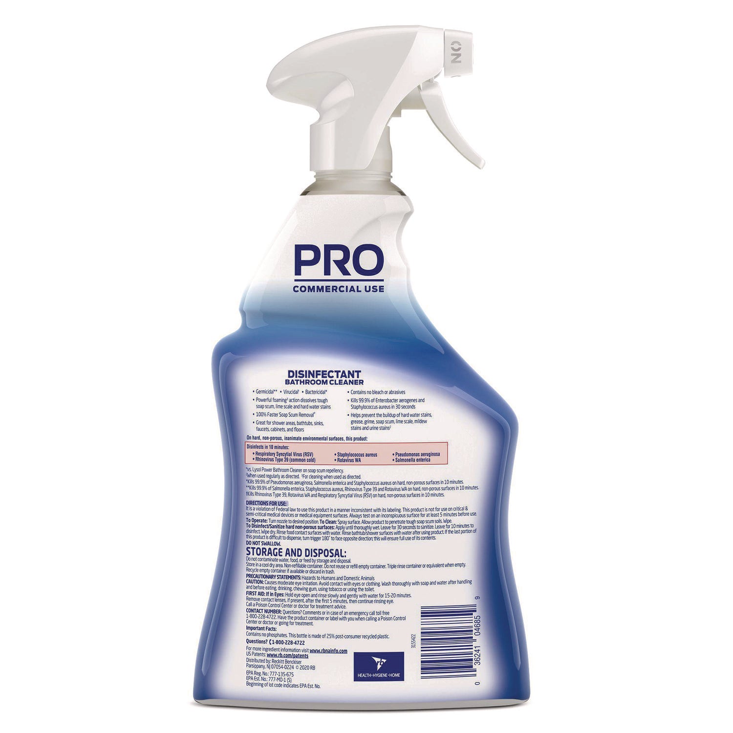 Professional LYSOL® Brand Disinfectant Bathroom Cleaner, 32 Oz Spray Bottle, 12/carton