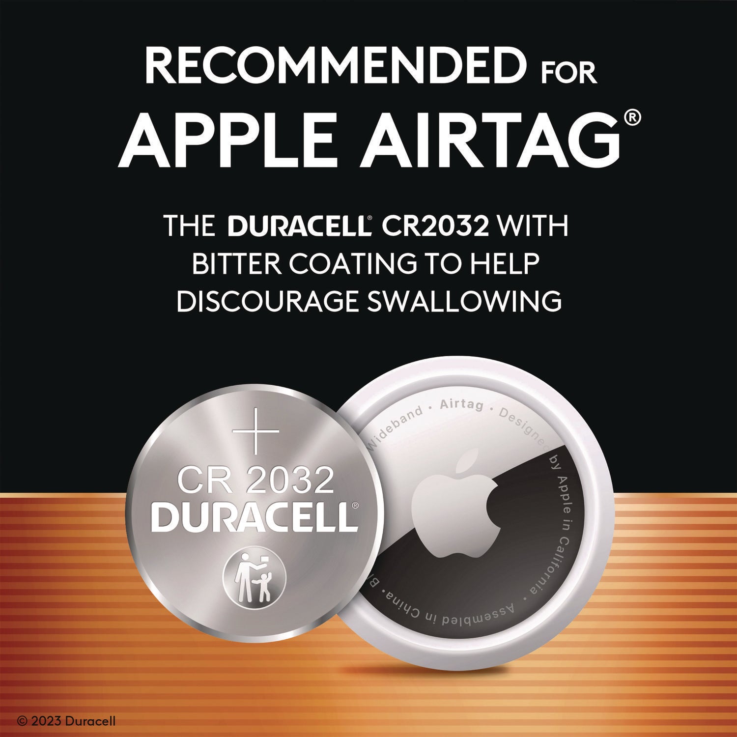 Duracell® Lithium Coin Batteries With Bitterant, 2032, 2/Pack