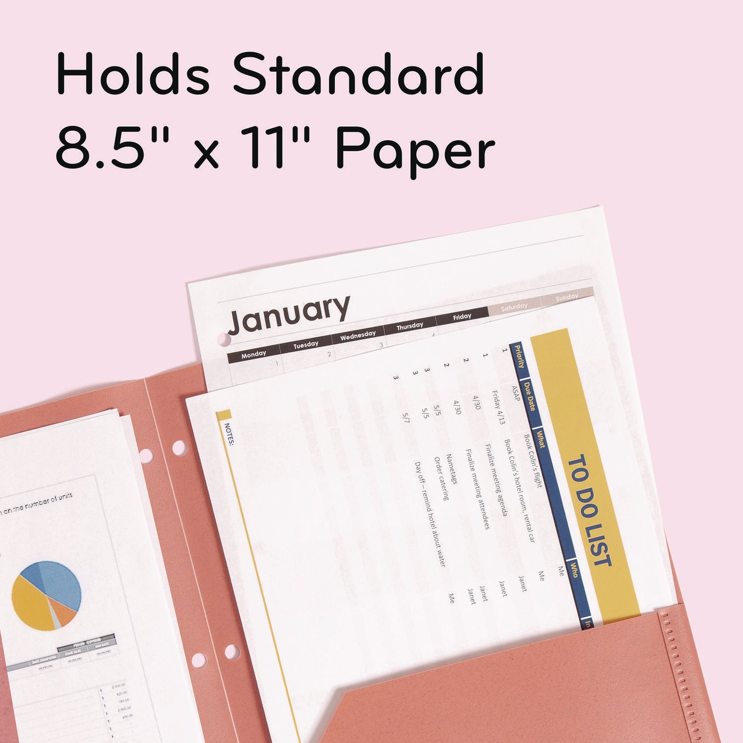 U Brands U-Eco Poly Two-Pocket Folders, Three-Hole Punched, Poly/Wheat Straw, 11 x 8.5, Assorted,12/Pack