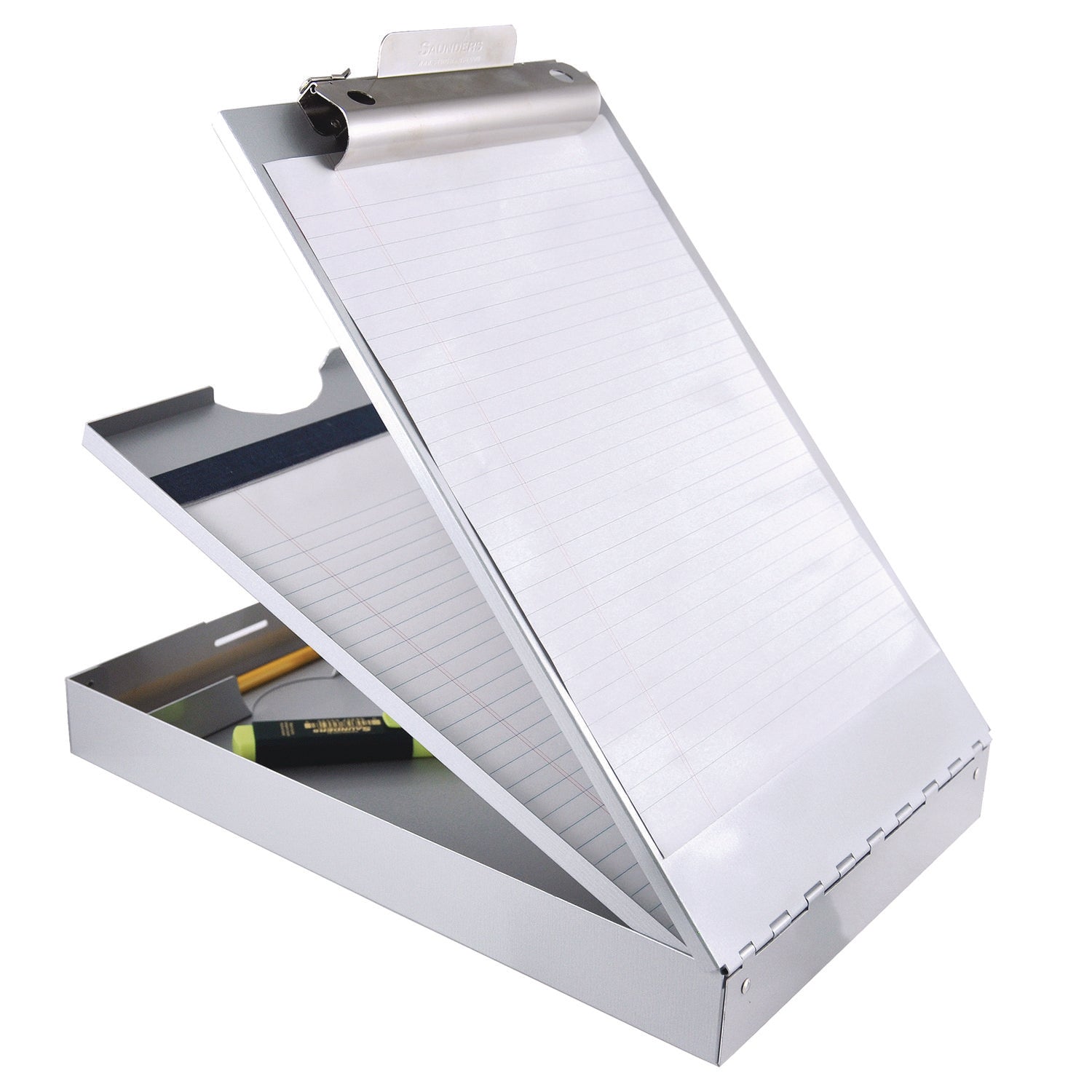 Saunders Cruiser Mate Aluminum Storage Clipboard, 1.5" Clip Capacity, Holds 8.5 x 11 Sheets, Silver