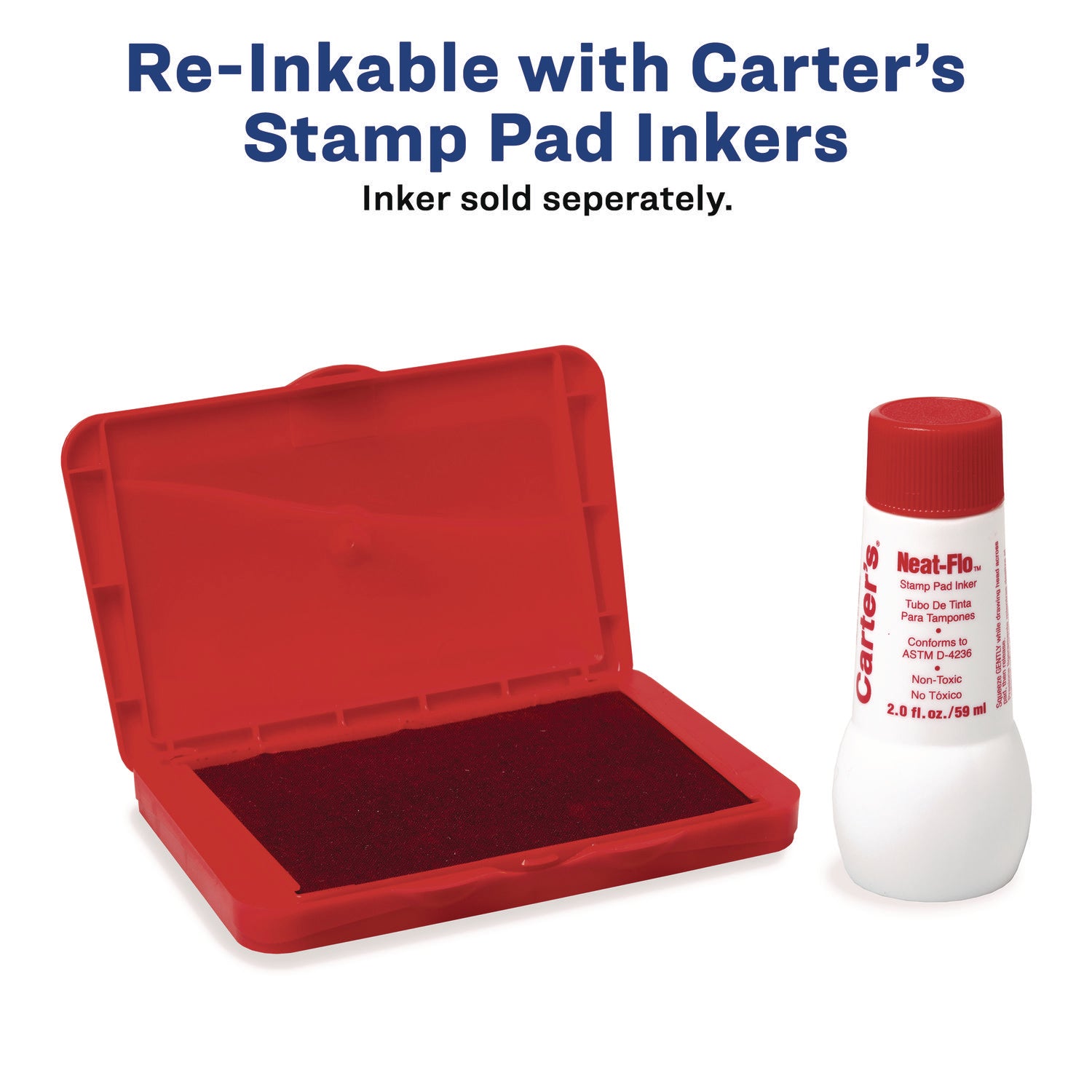 Carter's™ Pre-Inked Felt Stamp Pad, 4.25" x 2.75", Red