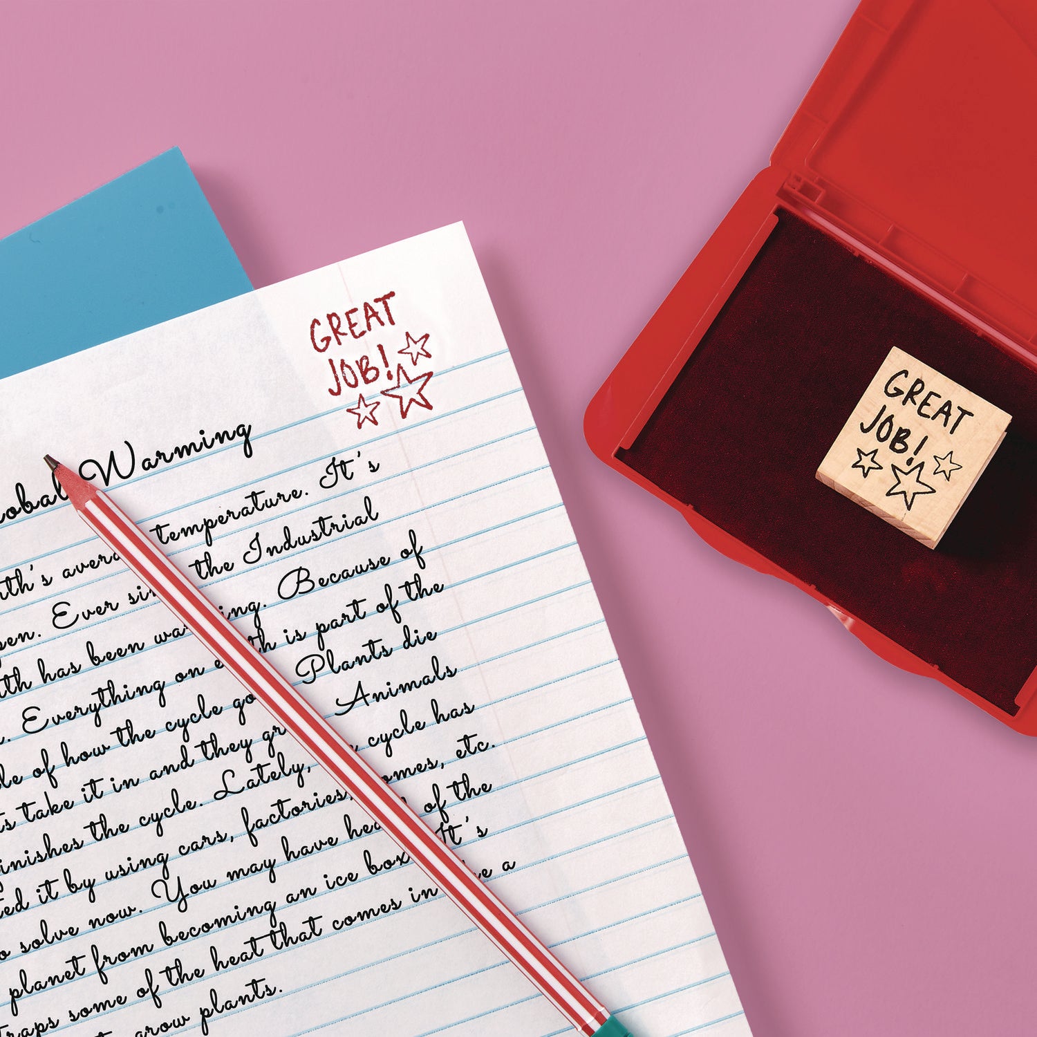 Carter's™ Pre-Inked Felt Stamp Pad, 4.25" x 2.75", Red