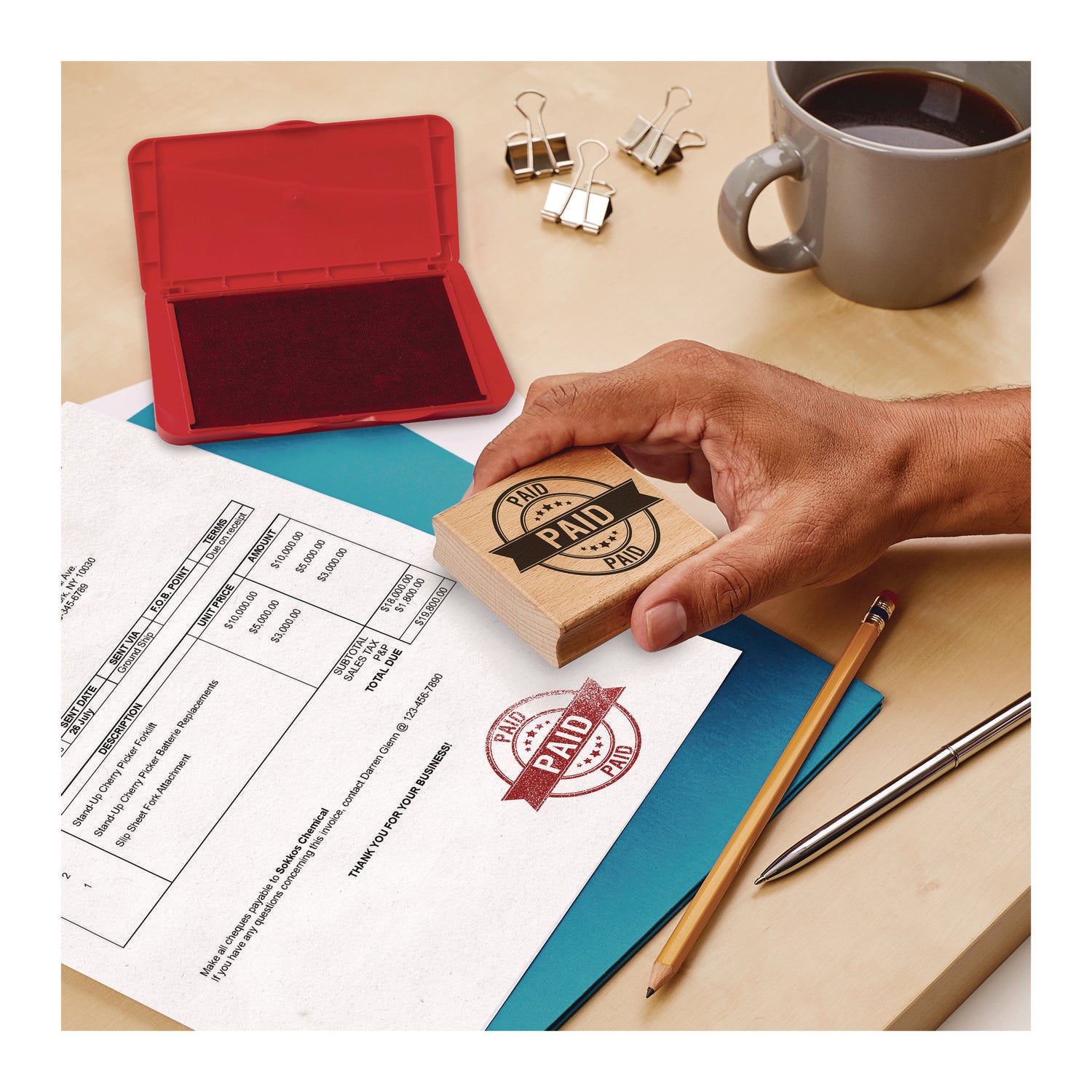 Carter's™ Pre-Inked Felt Stamp Pad, 4.25" x 2.75", Red