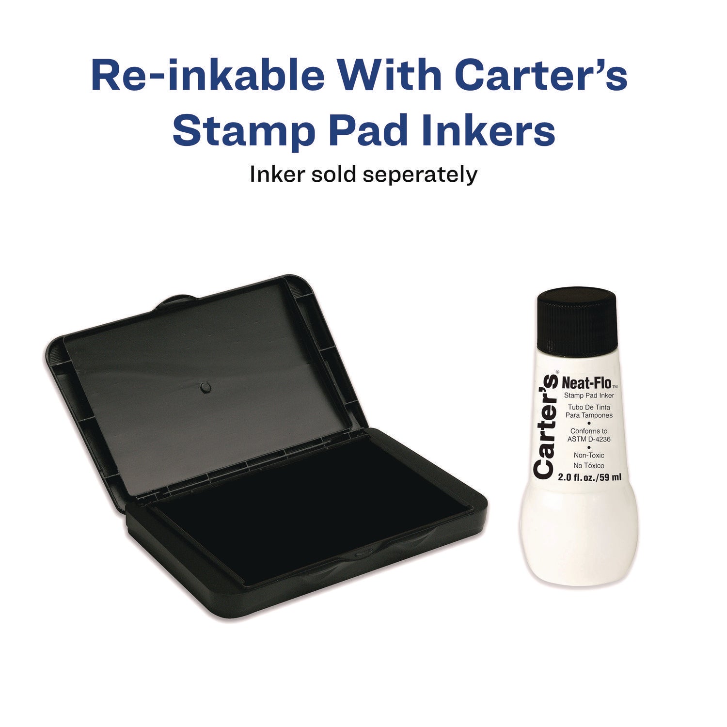 Carter's™ Pre-Inked Felt Stamp Pad, 6.25" x 3.25", Black