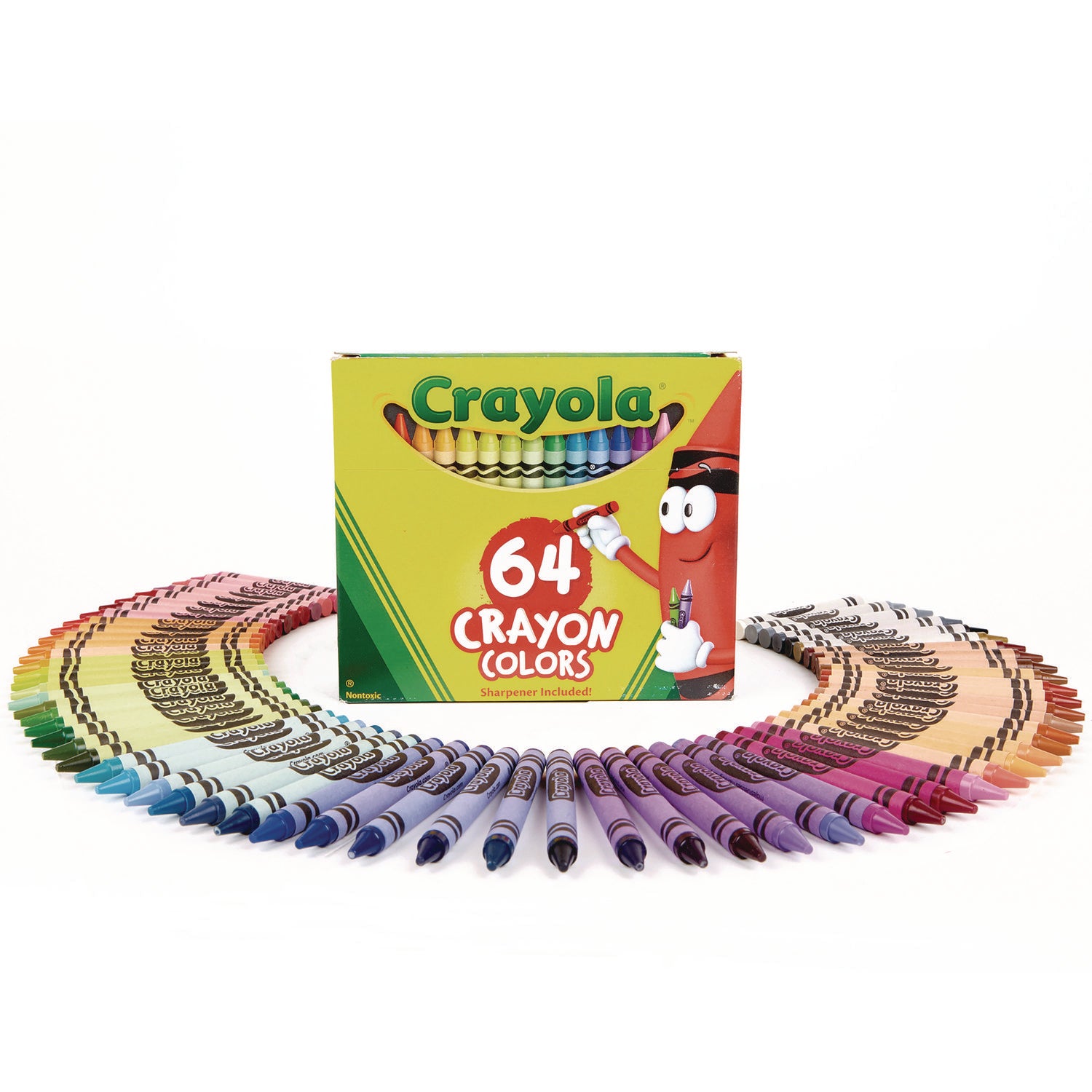 Crayola® Classic Color Crayons In Flip-Top Pack With Sharpener, 64 Colors/pack