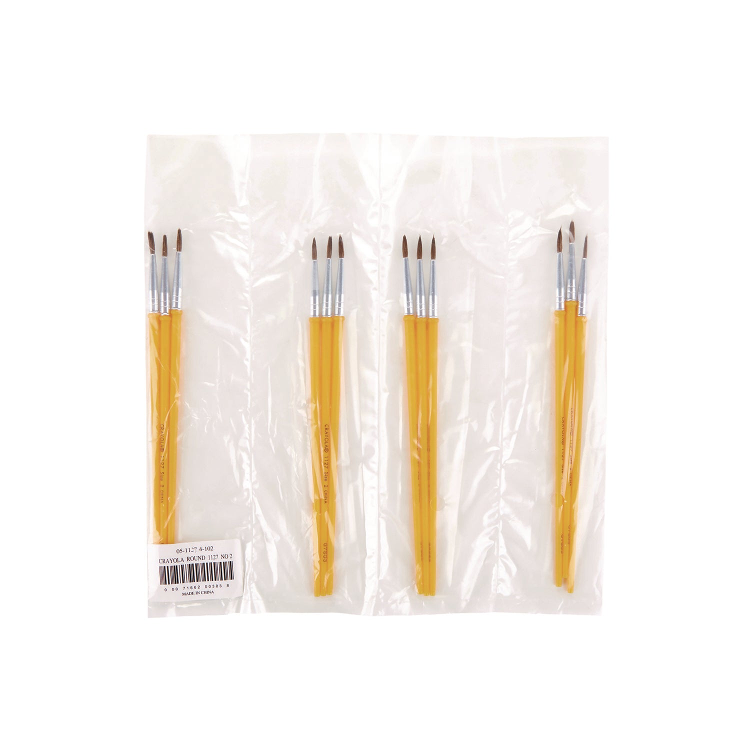 Crayola® Watercolor Brush Set, Size 2, Camel-Hair Blend, Round Profile, 3/pack