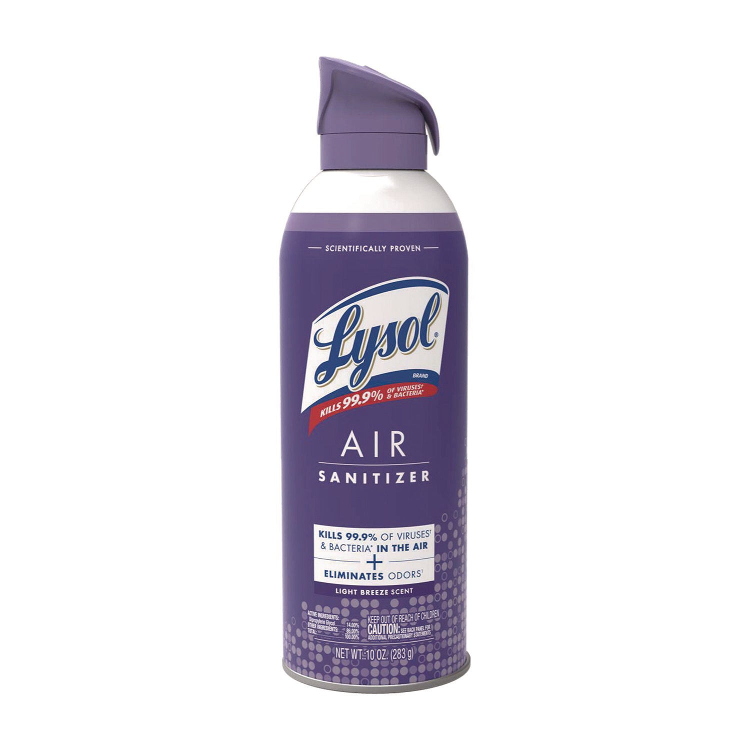 LYSOL® Brand Air Sanitizer Spray, Light Breeze Scent, 10 oz Aerosol Can, 6/Carton